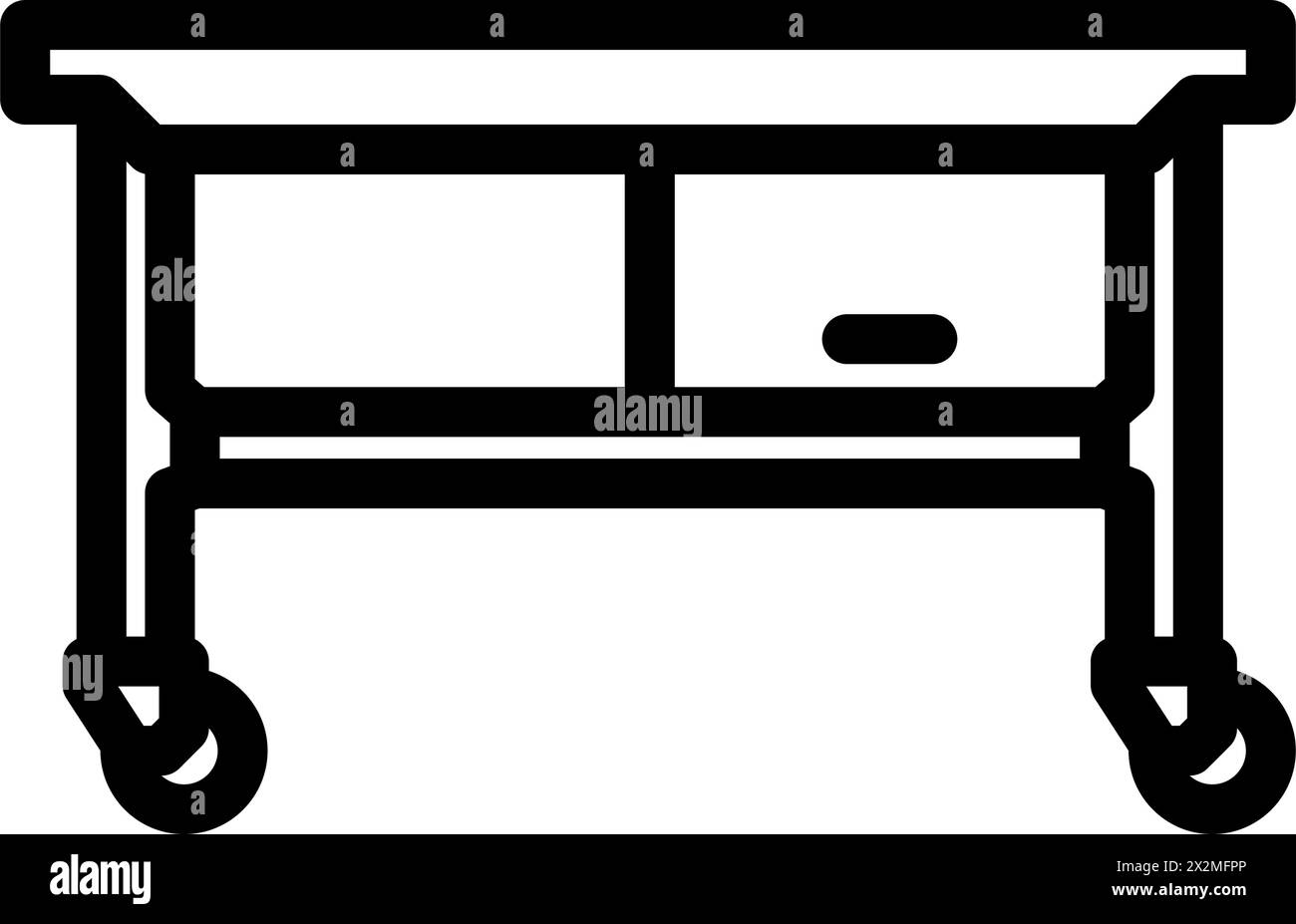 illustration vectorielle d'icône de ligne d'équipement de restaurant de table de préparation Illustration de Vecteur