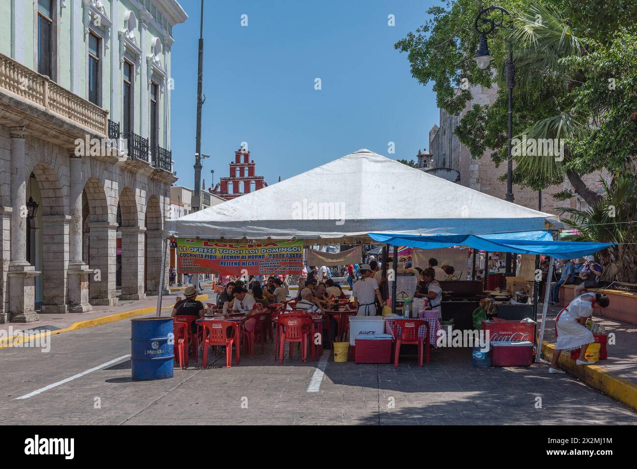 Plaza de la independencia le festival de rue merida en domingo, merida, mexique Banque D'Images