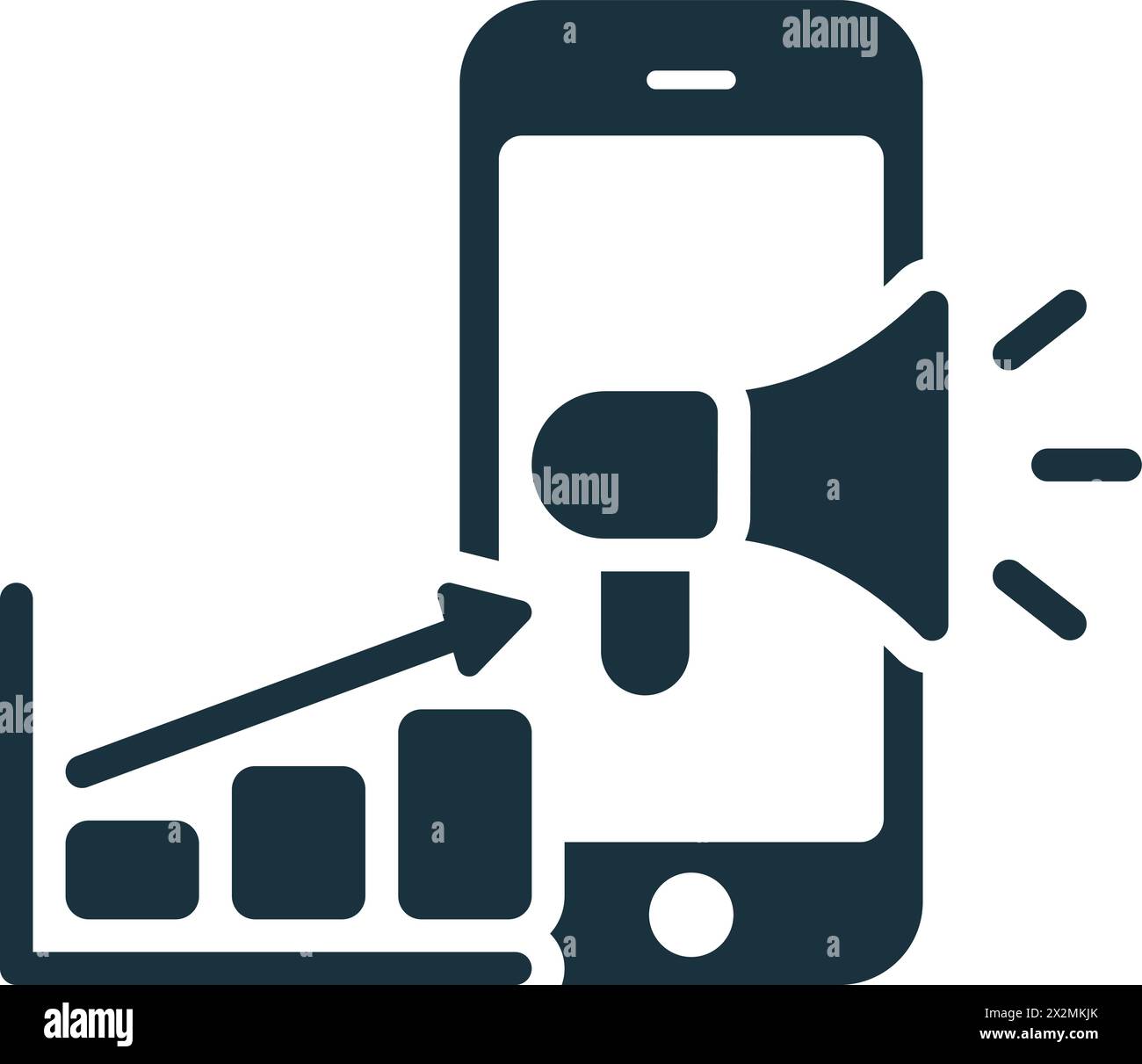 Icône Mobile ad Optimization. Monochrome simple Mobile Marketing and Advertising icône pour les modèles, la conception Web et les infographies Illustration de Vecteur
