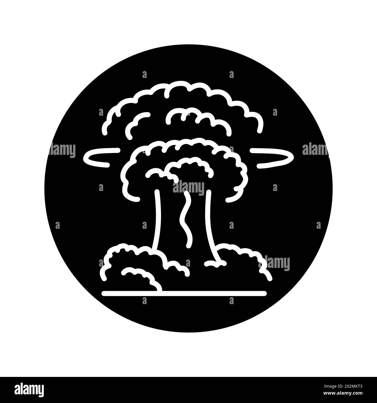 Icône de ligne noire d'explosion nucléaire. Élément naturel. Pictogramme pour page web, application mobile, promo. Illustration de Vecteur