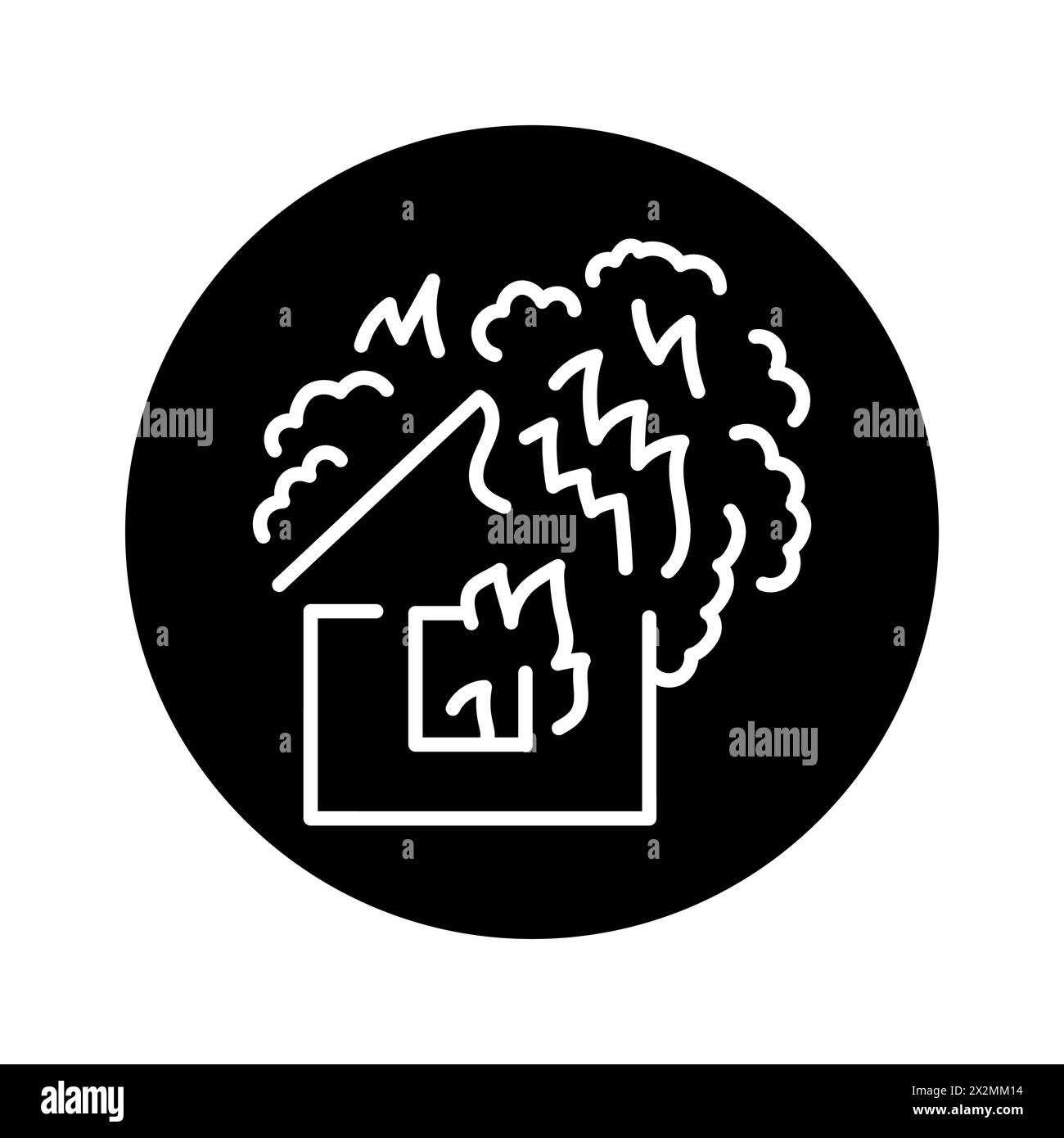 Icône de la ligne noire du foyer. Élément naturel. Pictogramme pour page Web, application mobile, Promo. Illustration de Vecteur