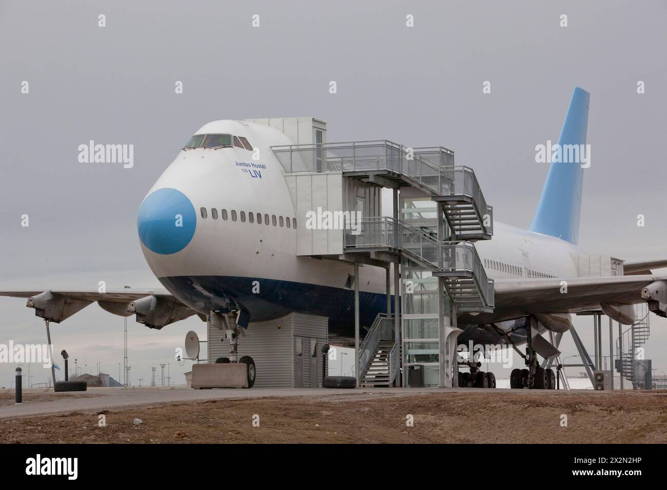 HÔTEL JUMBO STAY DANS UN BOEING 747 DÉSARMÉ À STOCKHOLM Banque D'Images