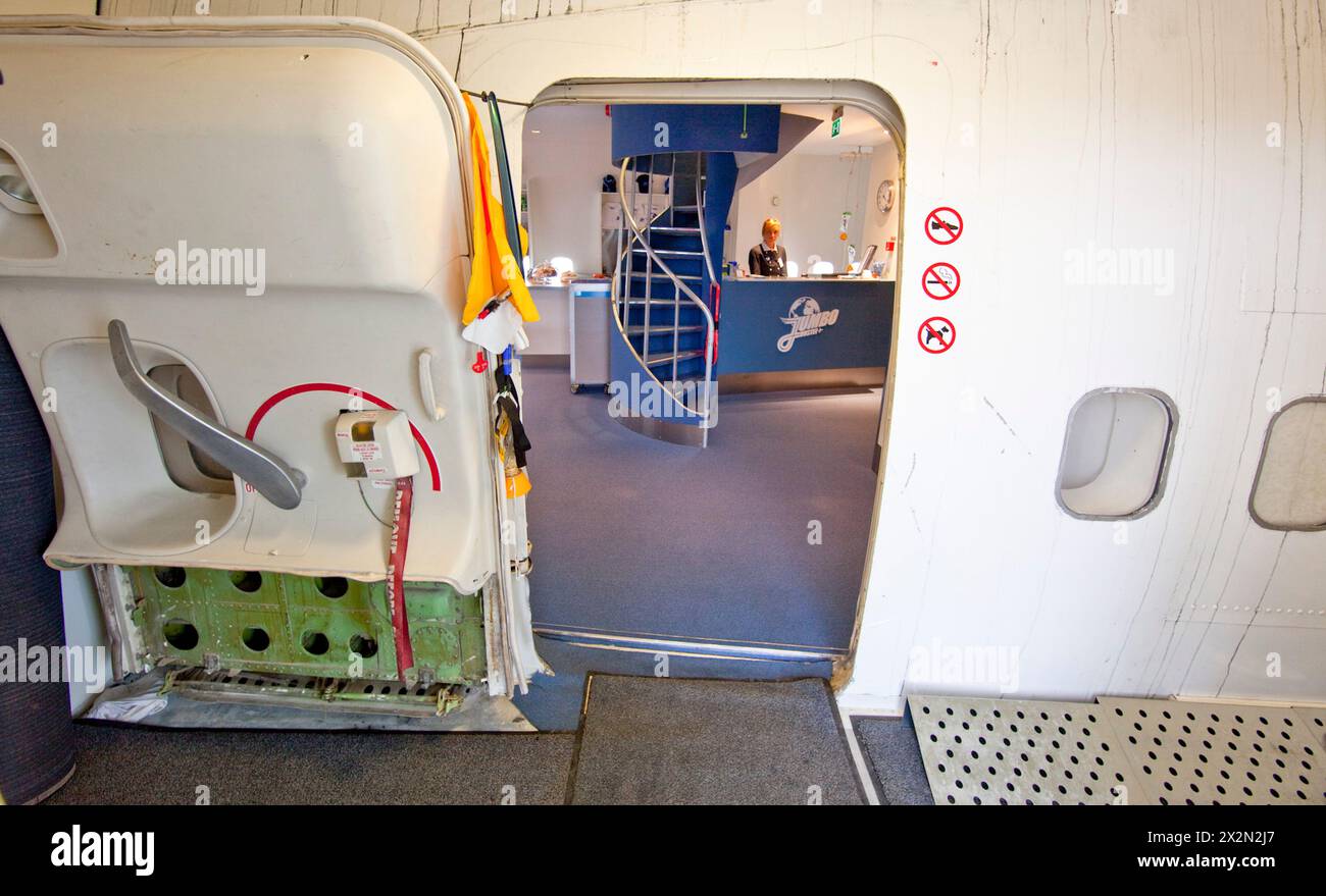 HÔTEL JUMBO STAY DANS UN BOEING 747 DÉSARMÉ À STOCKHOLM Banque D'Images