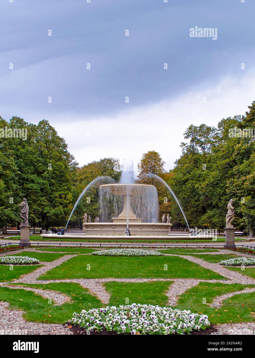 Fontaine dans le jardin saxon, Varsovie, Pologne Banque D'Images