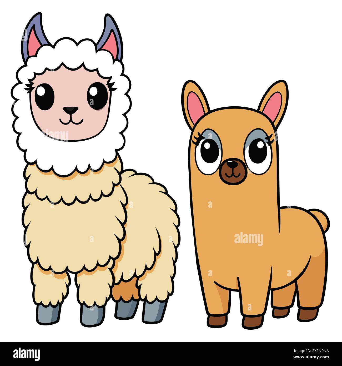 Andean Adventure : adorable lamas, parfait pour les livres pour enfants cartes invitations logos Web Design T-shirts cartes de voeux Papeterie emballage tatouage Illustration de Vecteur