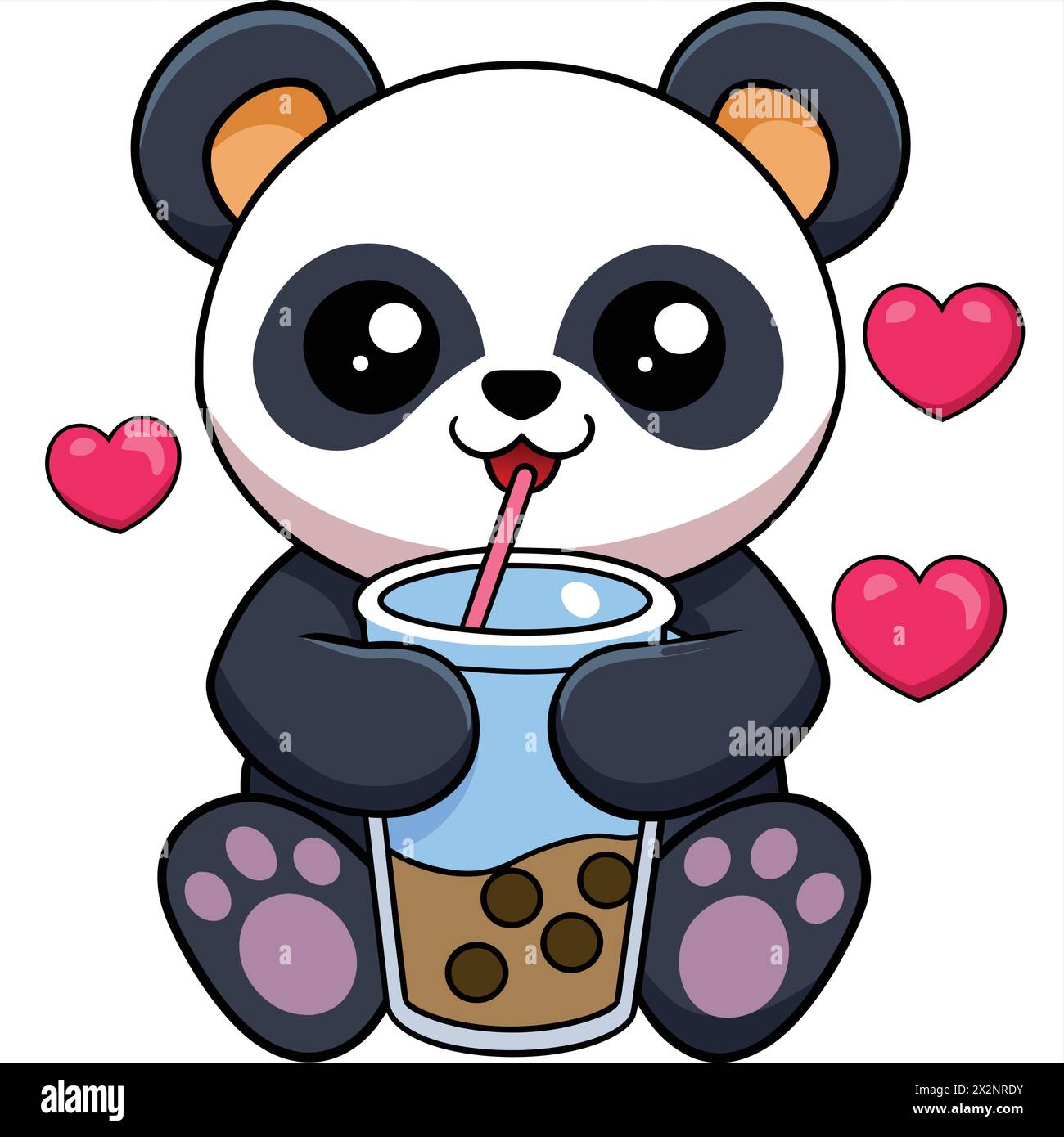 Sweet Little Panda Cub, parfait pour les livres pour enfants cartes invitations logos Web Design T-shirts cartes de voeux Papeterie emballage tatouage designs Illustration de Vecteur