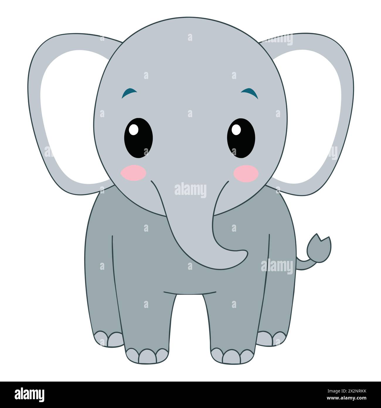 Adorable bébé éléphant, parfait pour les livres pour enfants cartes invitations logos Web Design T-shirts cartes de voeux Papeterie emballage tatouage designs Illustration de Vecteur