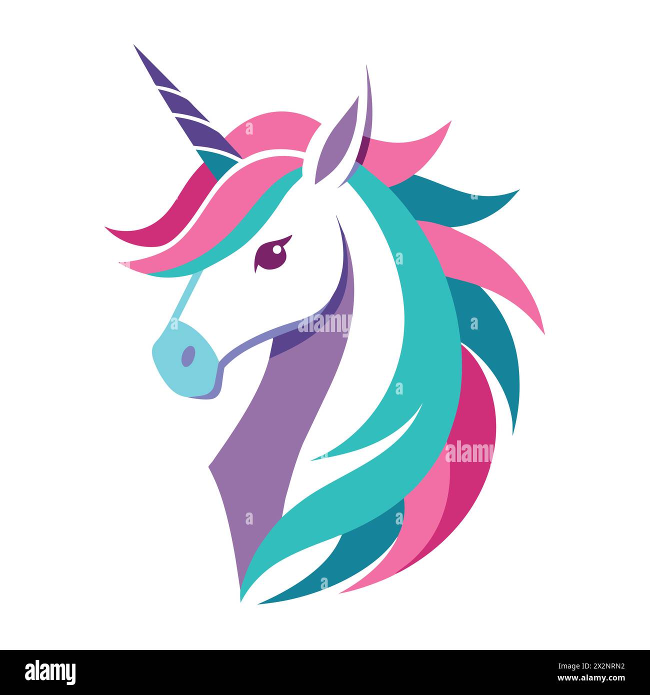 Vecteur magique de licorne, parfait pour les livres pour enfants cartes invitations logos Web Design T-shirts cartes de voeux Papeterie emballage tatouage designs Illustration de Vecteur