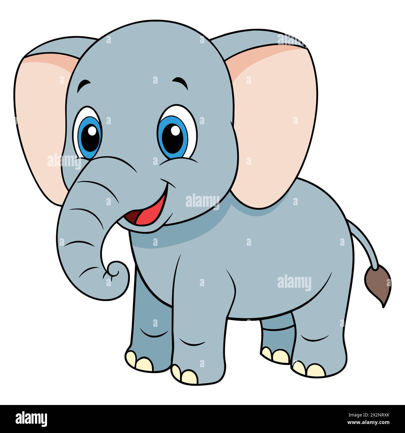 Adorable bébé éléphant, parfait pour les livres pour enfants cartes invitations logos Web Design T-shirts cartes de voeux Papeterie emballage tatouage designs Illustration de Vecteur