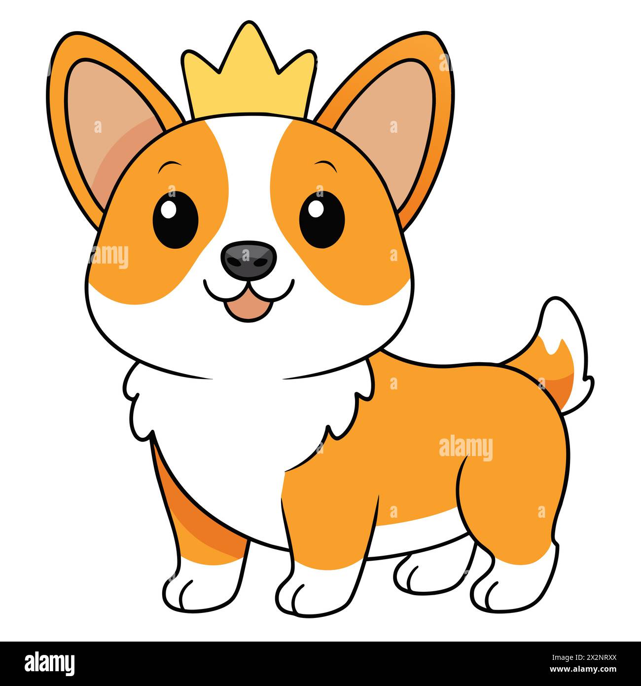 Soleil sur les jambes courtes : Happy Corgi Vector Art, parfait pour les livres pour enfants cartes invitations logos Web Design T-shirts cartes de voeux Papeterie Illustration de Vecteur