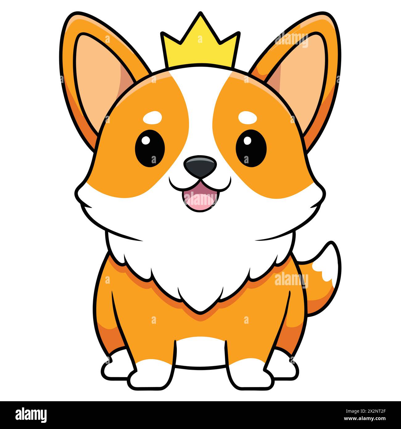 Soleil sur les jambes courtes : Happy Corgi Vector Art, parfait pour les livres pour enfants cartes invitations logos Web Design T-shirts cartes de voeux Papeterie Illustration de Vecteur