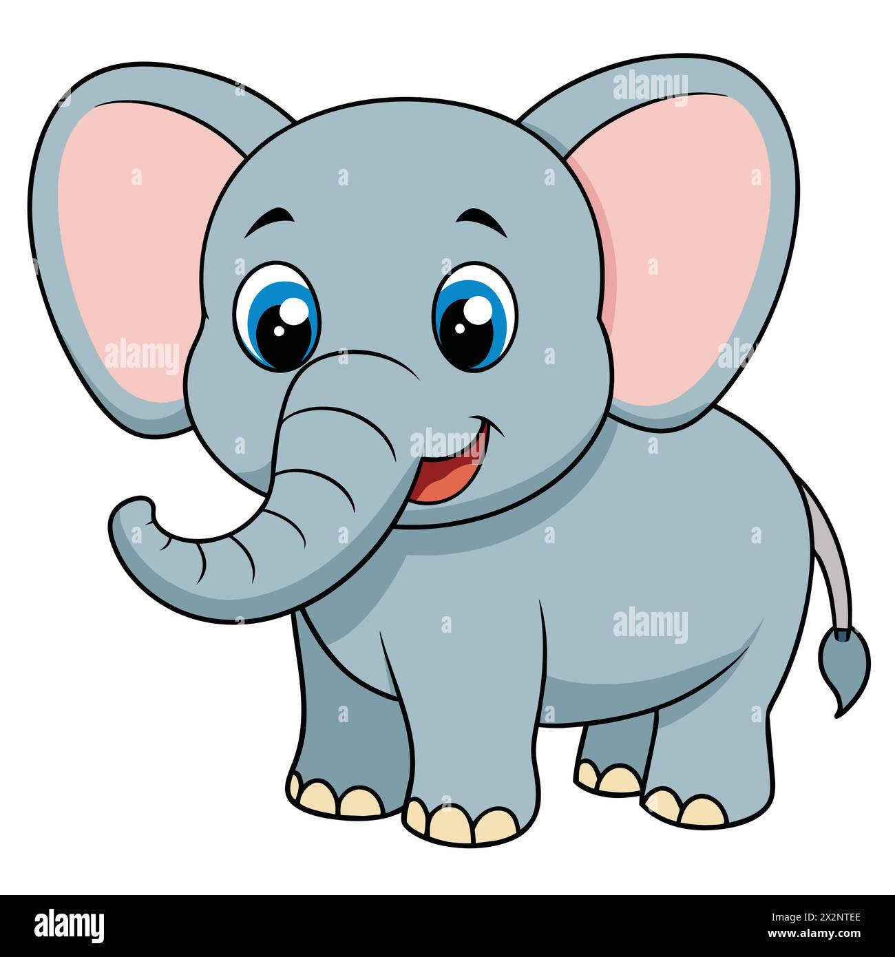 Adorable bébé éléphant, parfait pour les livres pour enfants cartes invitations logos Web Design T-shirts cartes de voeux Papeterie emballage tatouage designs Illustration de Vecteur