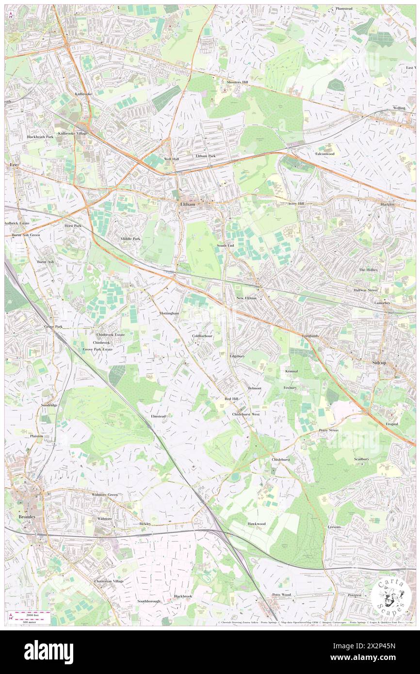 Coldharbour et New Eltham, Greater London, GB, Royaume-Uni, Angleterre, n 51 26' 0'', N 0 3' 34'', carte, Cartascapes carte publiée en 2024. Explorez Cartascapes, une carte qui révèle la diversité des paysages, des cultures et des écosystèmes de la Terre. Voyage à travers le temps et l'espace, découvrir l'interconnexion du passé, du présent et de l'avenir de notre planète. Banque D'Images