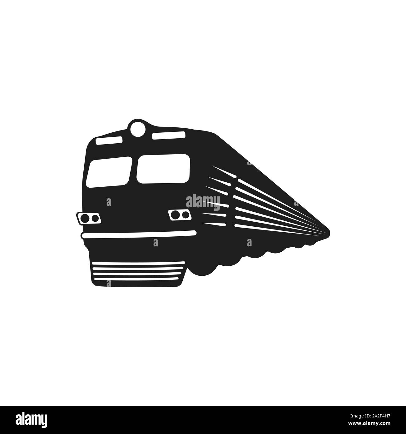 Icône de vecteur de locomotive industrielle. Vecteur de silhouette de train. Transport ferroviaire. Illustration vectorielle. Icône de chemin de fer. Illustration de Vecteur
