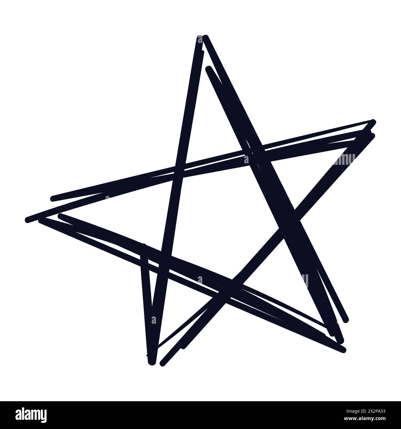 Star Scribble. Dessin vectoriel Star Scribble. Illustration de Vecteur