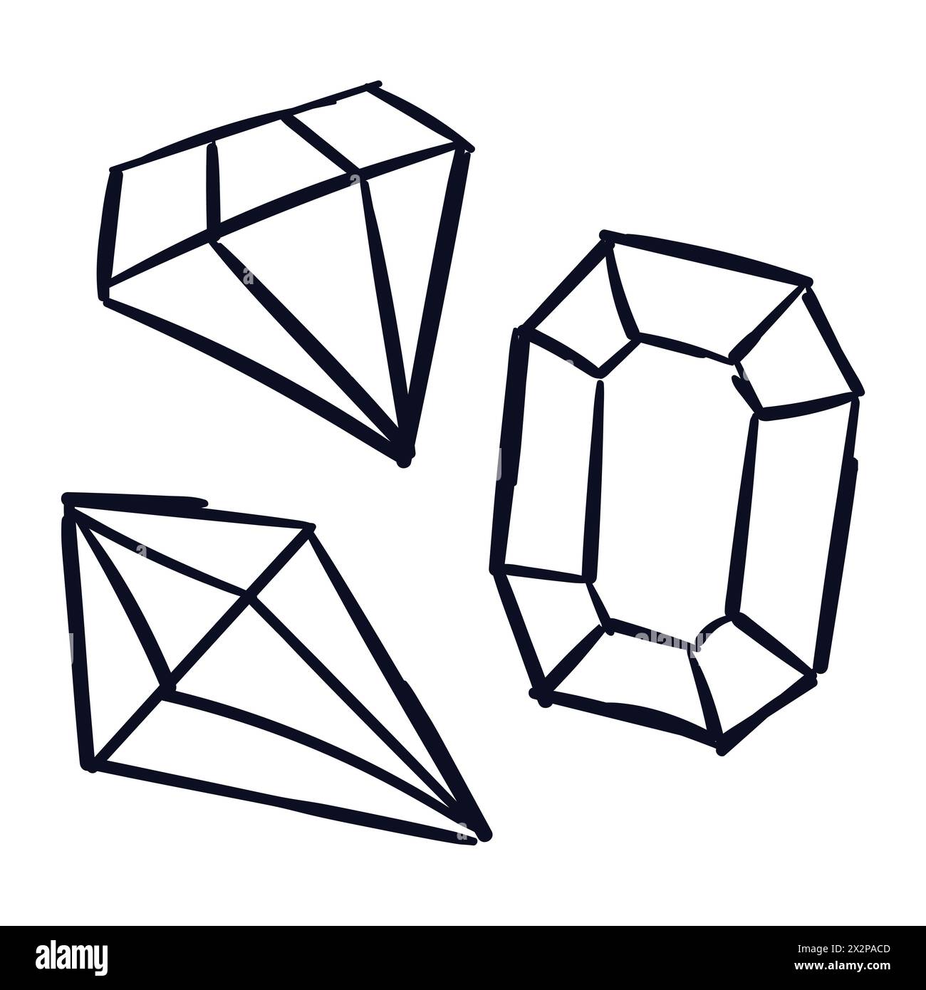 Diamond Scribbles. Ruby Jwellery Scribbles dessin Set Vector. Scribble Doodle Set vecteur. Illustration de Vecteur
