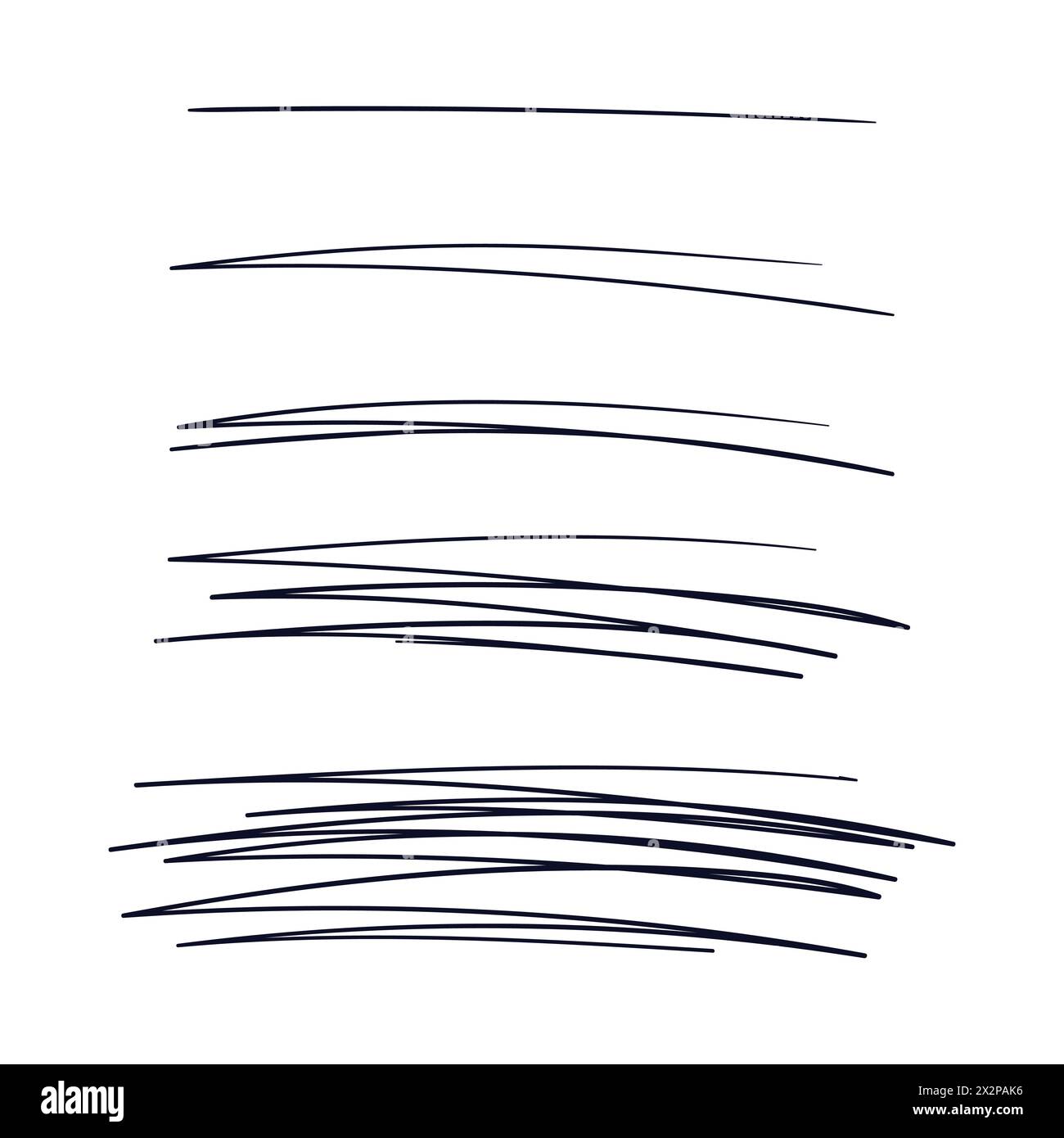 Griffonnages de ligne. Vecteur de jeu de dessin de lignes Scribbles. Scribble Doodle Set vecteur. Illustration de Vecteur