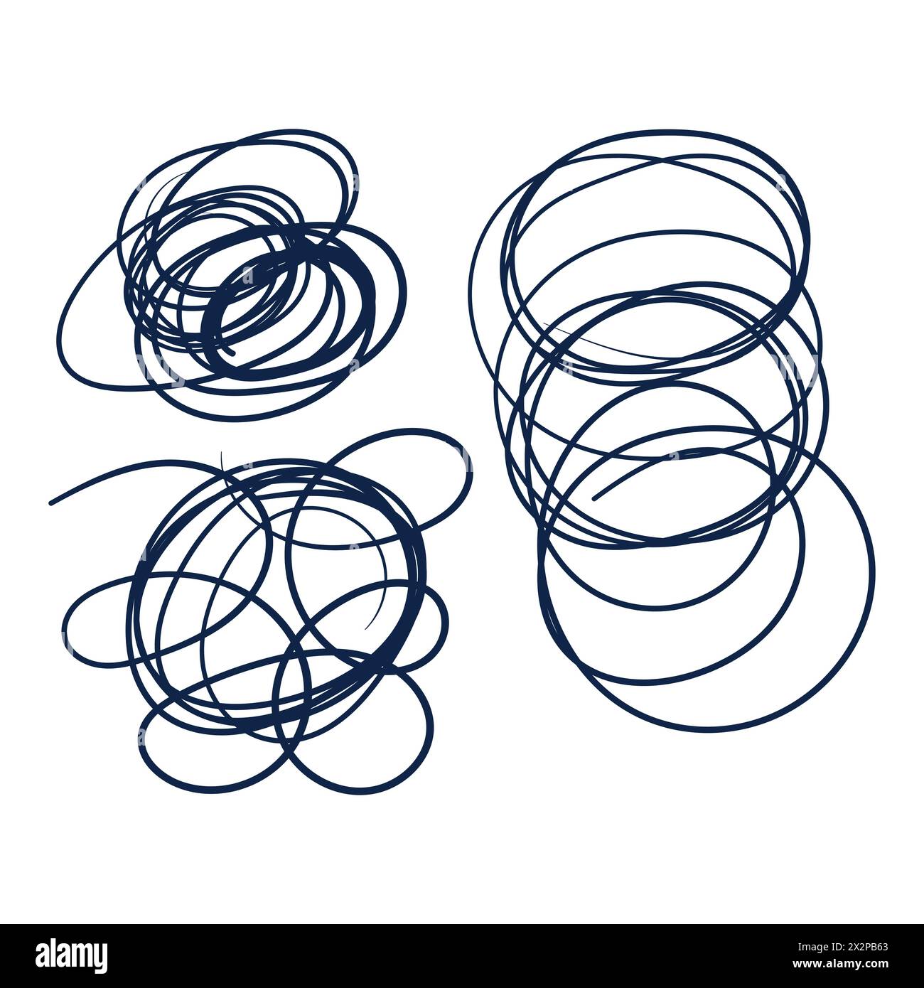 Griffonnages aléatoires. Vecteur de jeu de dessin Scribbles aléatoire. Scribble Doodle Set vecteur. Illustration de Vecteur