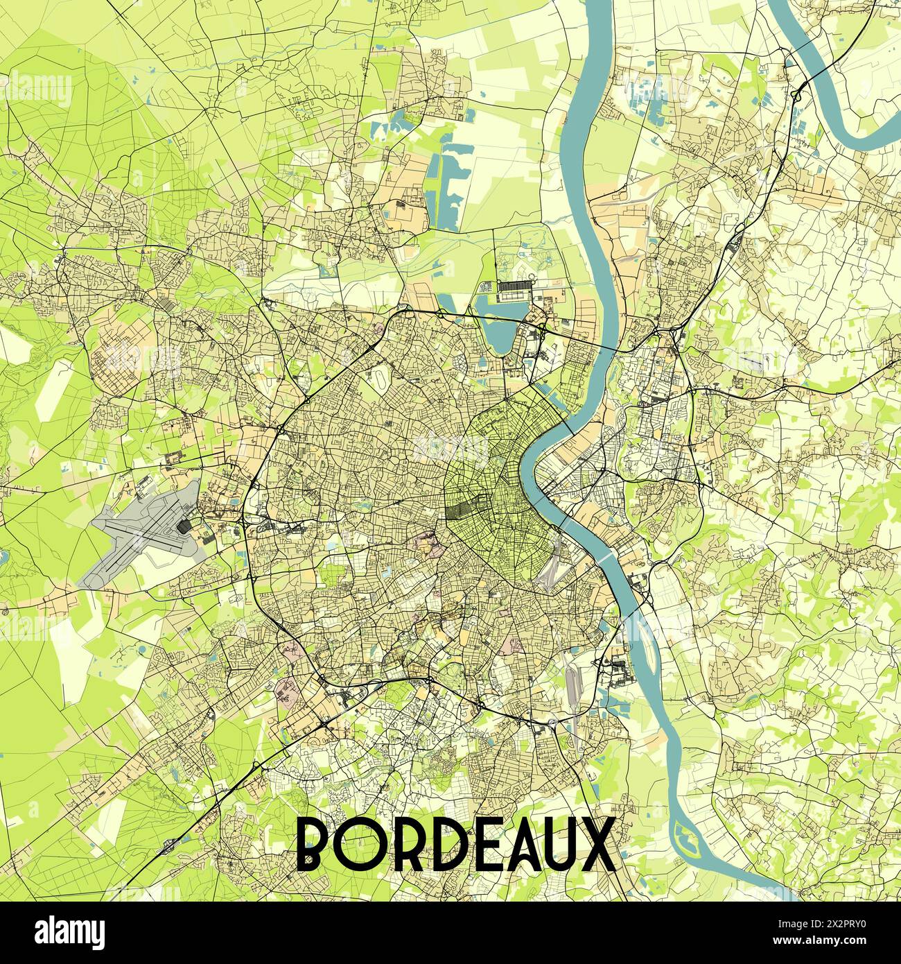 Bordeaux, France carte poster art Illustration de Vecteur