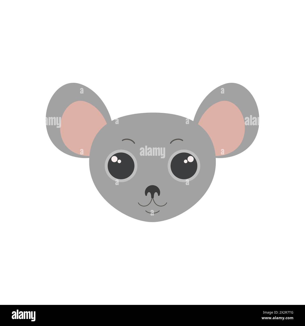 Visage de souris mignon, souris grises ou portrait de rat, mascotte d'animaux comiques pour l'illustration vectorielle d'avatar Illustration de Vecteur