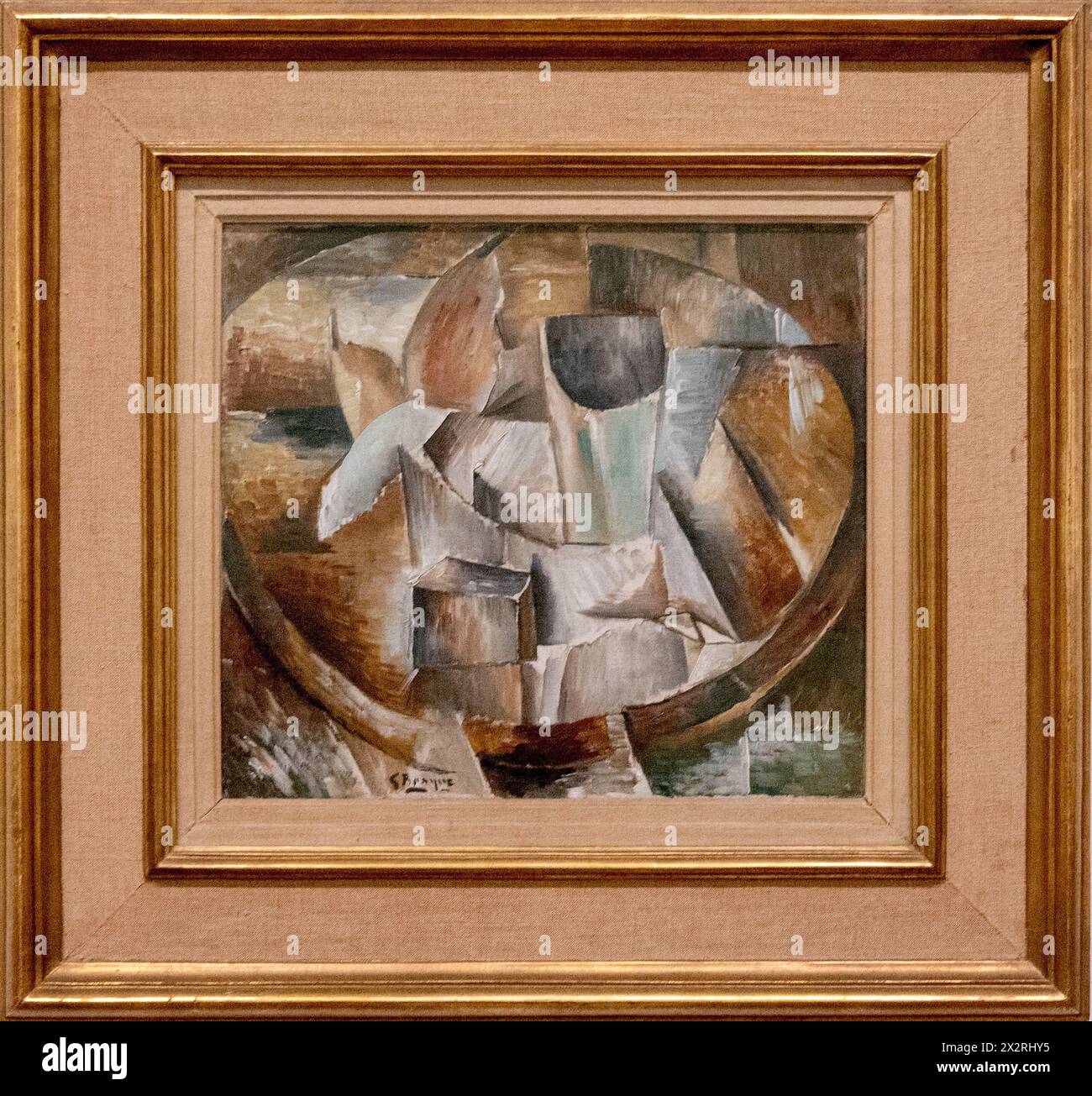 Georges Braque huile sur toile peinture verre sur une table 1909 - 10 Banque D'Images