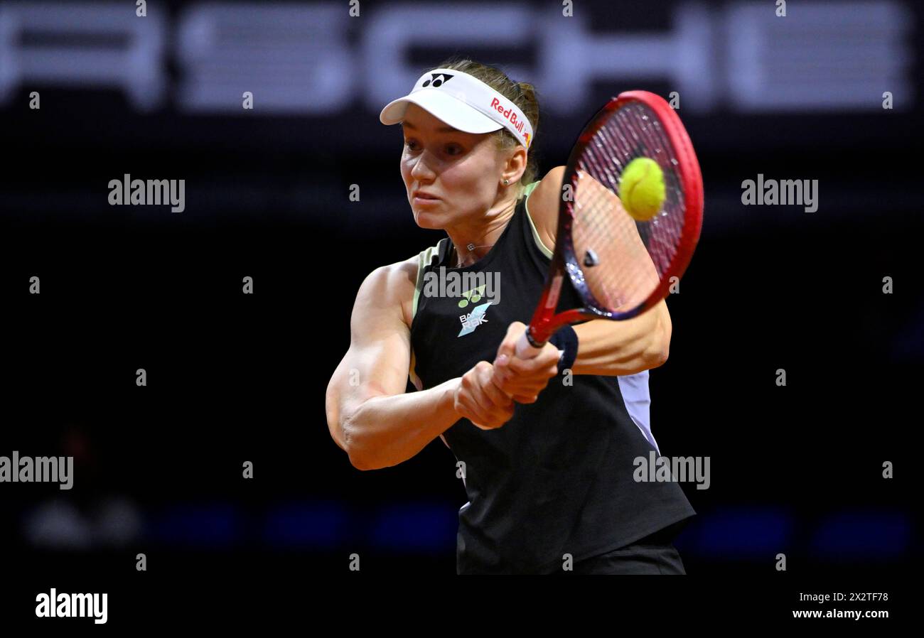 Elena Rybakina (KAZ) action, Tennis, Porsche Cup 2024, Porsche Arena, Stuttgart, Bade-Wuertemberg, Allemagne Banque D'Images