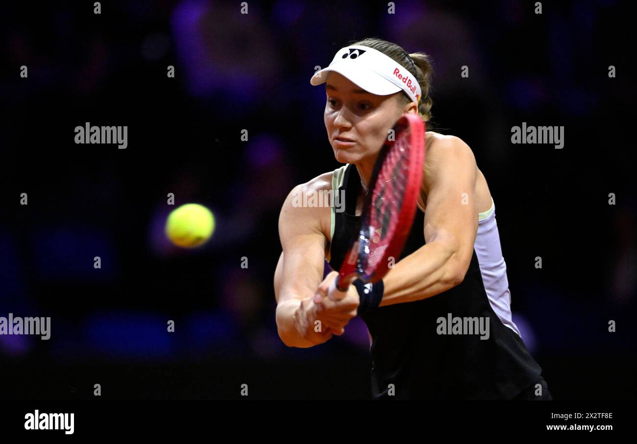 Elena Rybakina (KAZ) action, Tennis, Porsche Cup 2024, Porsche Arena, Stuttgart, Bade-Wuertemberg, Allemagne Banque D'Images