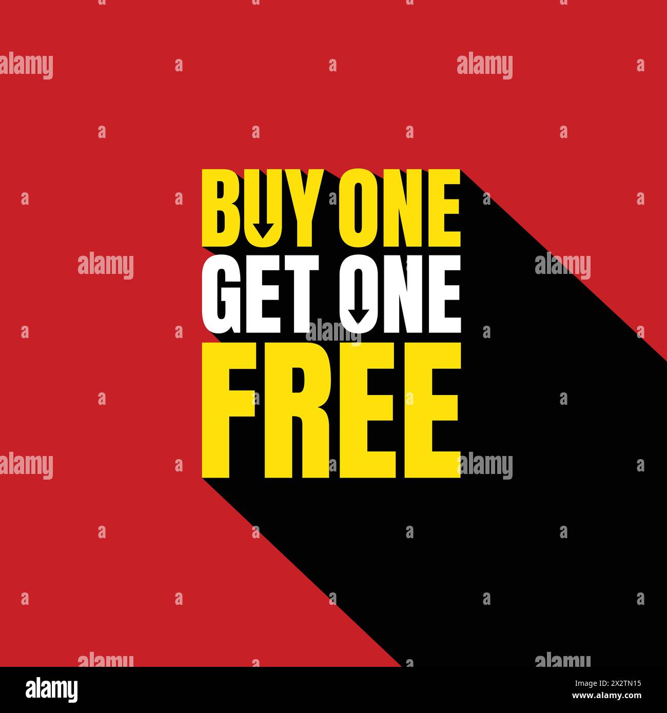 Achetez-en un et obtenez-en un gratuit design de bannière publicitaire. Achetez 1 modèle et obtenez 1 modèle gratuit. Bannière de remise promotionnelle. Icône coupon. Conception moderne. Bannière Illustration de Vecteur