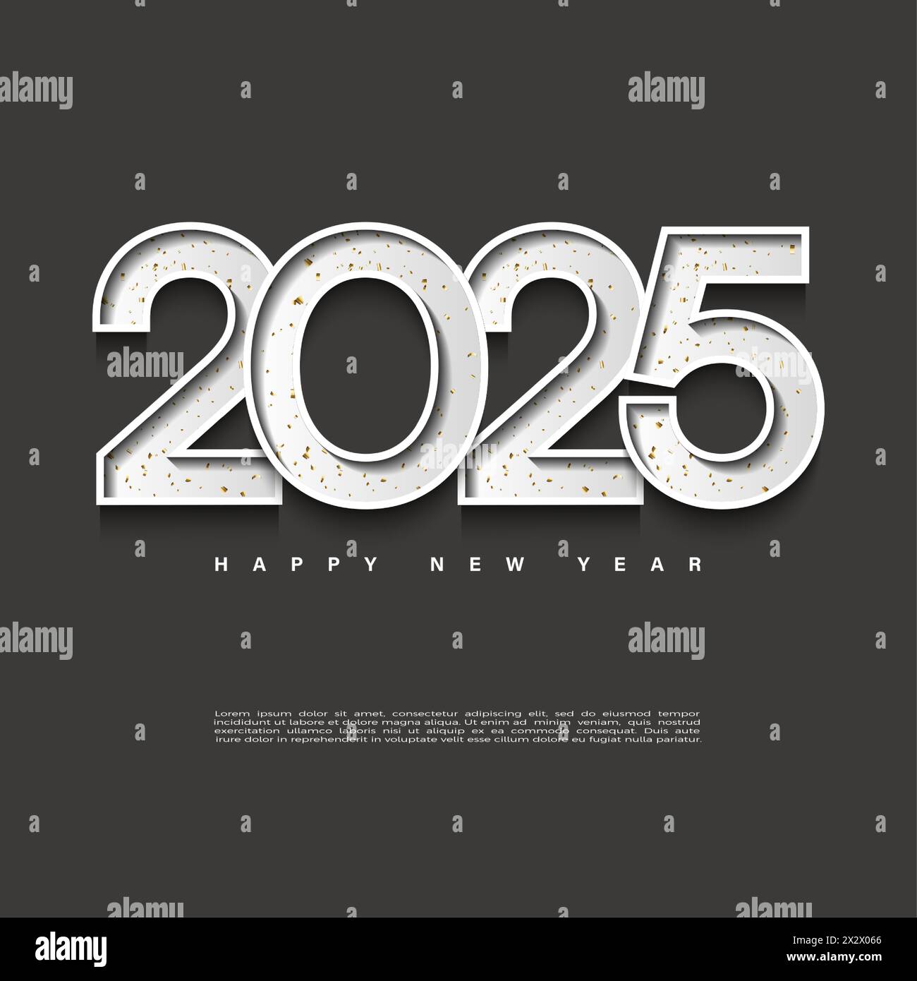 nouvelle année 2025 avec concept de coloration noir et blanc, nouvelle année 2025 célébration. pour les flyers, les bannières et les calendriers 2025. Illustration de Vecteur