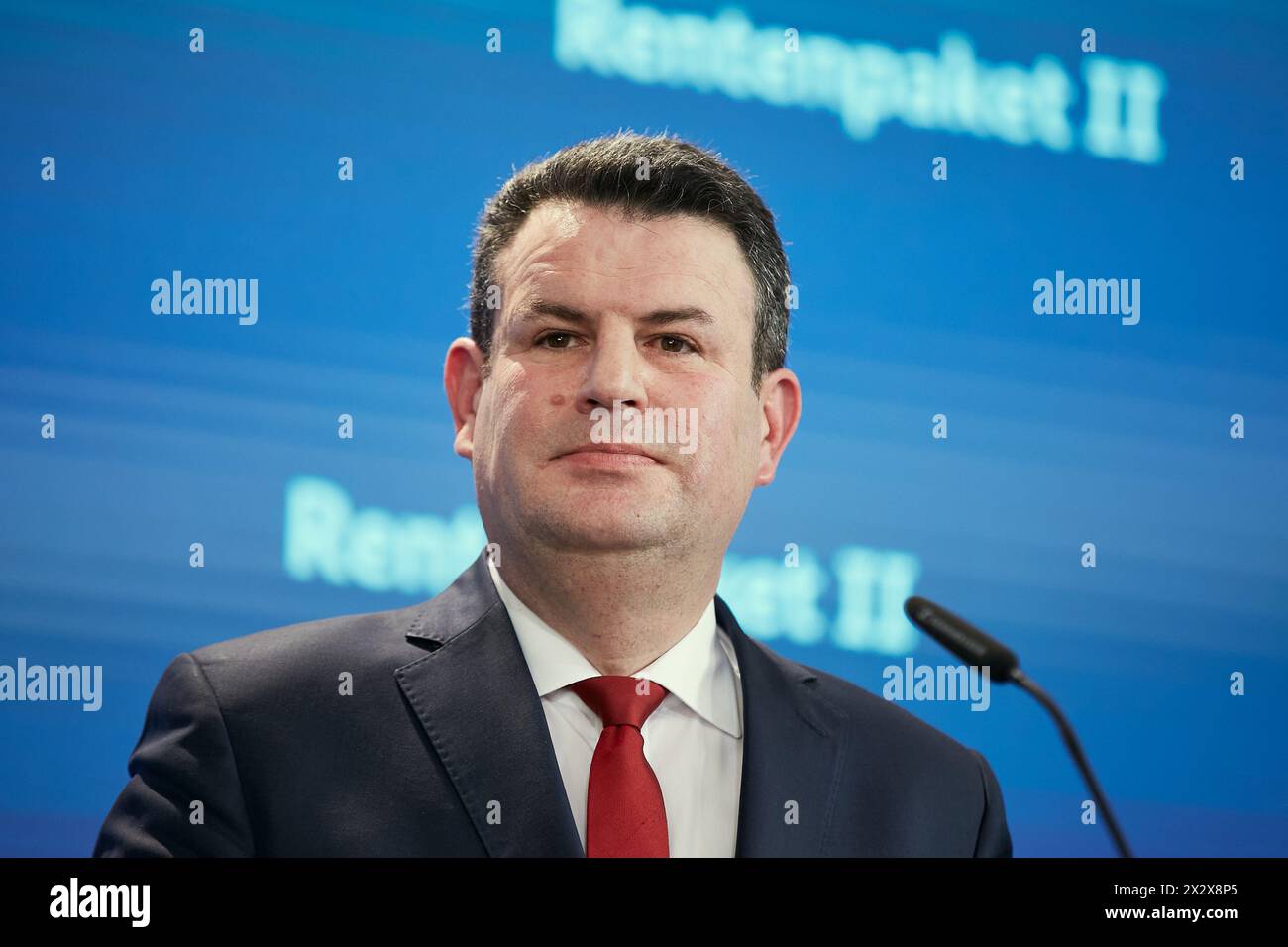 05.03.2024, Berlin, Berlin, Allemagne - Hubertus Heil, ministre fédéral du travail et des Affaires sociales, lors de la conférence de presse pour la présentation du Banque D'Images