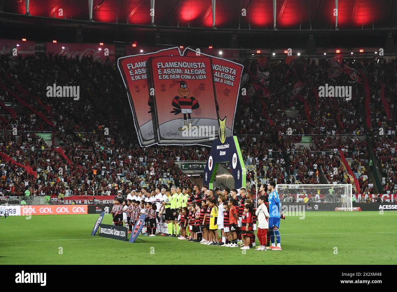 Rio de Janeiro, Brésil, 17 avril 2024. Match entre Flamengo X São Paulo, pour le championnat brésilien 2024, au stade Maracanã. Banque D'Images