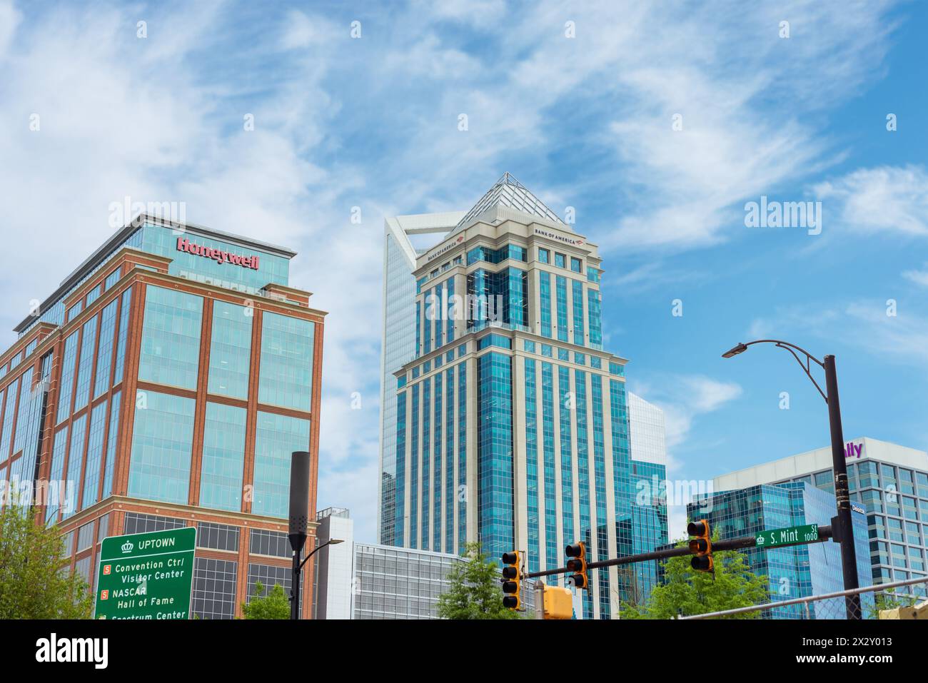 charlotte, États-Unis 14 04 21, vue du bâtiment de la Bank of America dans les quartiers nord de Charlotte, Caroline du Nord Banque D'Images
