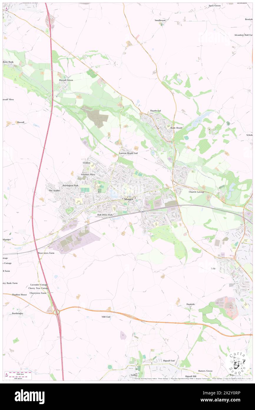 Alsager, Cheshire East, GB, Royaume-Uni, Angleterre, n 53 5' 52'', S 2 18' 17'', carte, Cartascapes carte publiée en 2024. Explorez Cartascapes, une carte qui révèle la diversité des paysages, des cultures et des écosystèmes de la Terre. Voyage à travers le temps et l'espace, découvrir l'interconnexion du passé, du présent et de l'avenir de notre planète. Banque D'Images