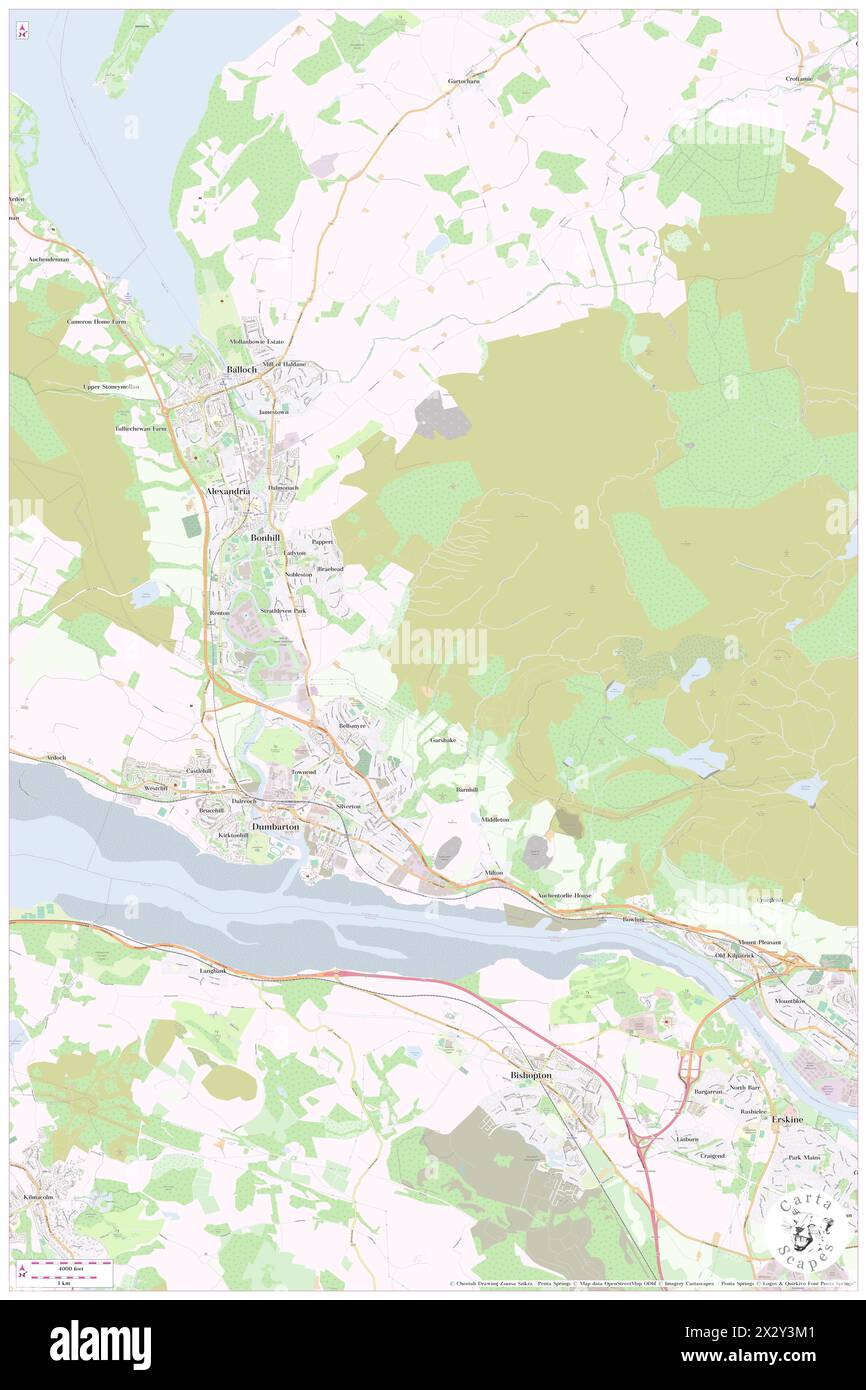 West Dunbartonshire, West Dunbartonshire, GB, Royaume-Uni, Écosse, n 55 58' 0'', S 4 31' 59'', carte, Cartascapes carte publiée en 2024. Explorez Cartascapes, une carte qui révèle la diversité des paysages, des cultures et des écosystèmes de la Terre. Voyage à travers le temps et l'espace, découvrir l'interconnexion du passé, du présent et de l'avenir de notre planète. Banque D'Images