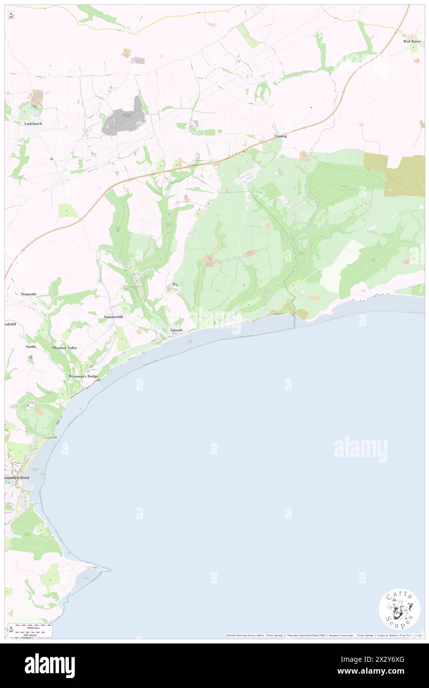 Château d'Amroth, Pembrokeshire, GB, Royaume-Uni, pays de Galles, n 51 44' 2'', S 4 39' 7'', carte, Cartascapes carte publiée en 2024. Explorez Cartascapes, une carte qui révèle la diversité des paysages, des cultures et des écosystèmes de la Terre. Voyage à travers le temps et l'espace, découvrir l'interconnexion du passé, du présent et de l'avenir de notre planète. Banque D'Images