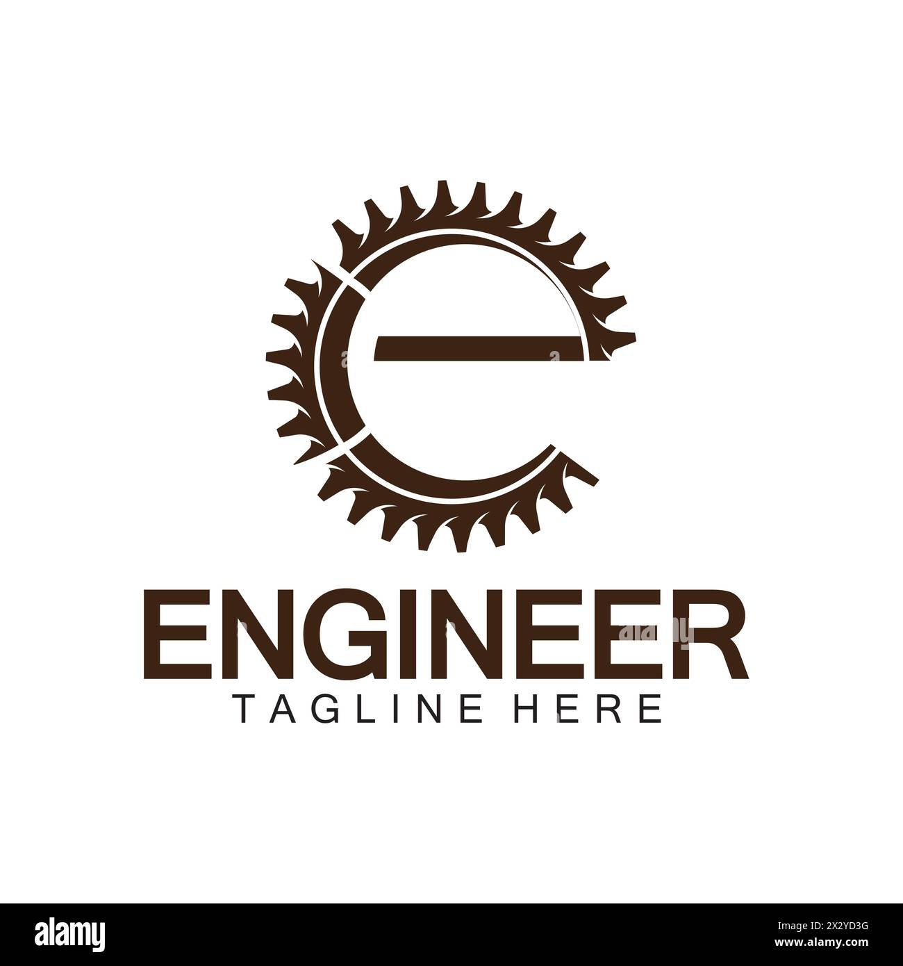 Conception de logo ingénieur, lettre E logo Gear, logo ingénieur avec lettre E et éléments Gear Illustration de Vecteur