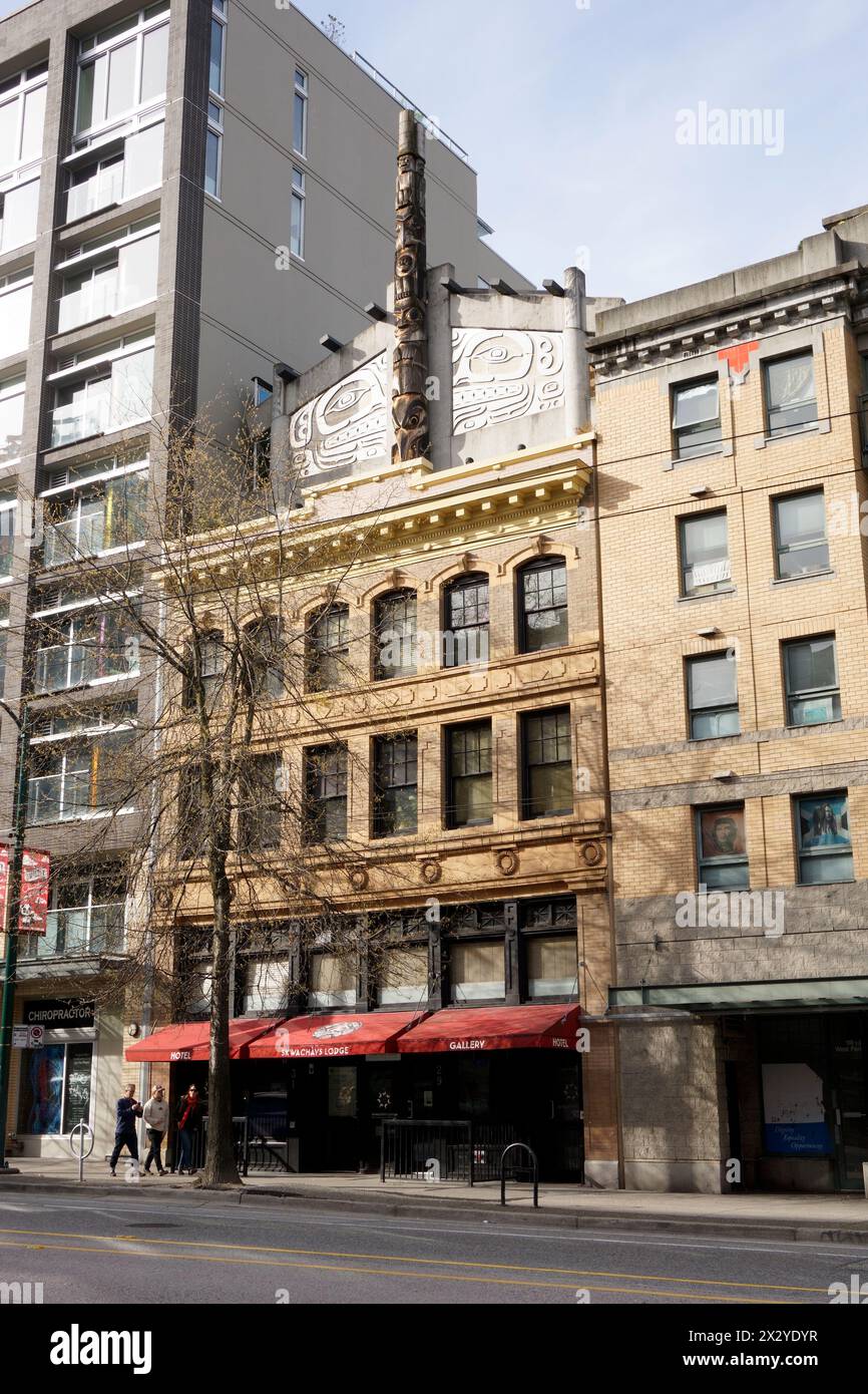Hôtel Skwachays Lodge et galerie d'art sur Pender Street, Downtown Eastside, Vancouver, BC, Canada Banque D'Images