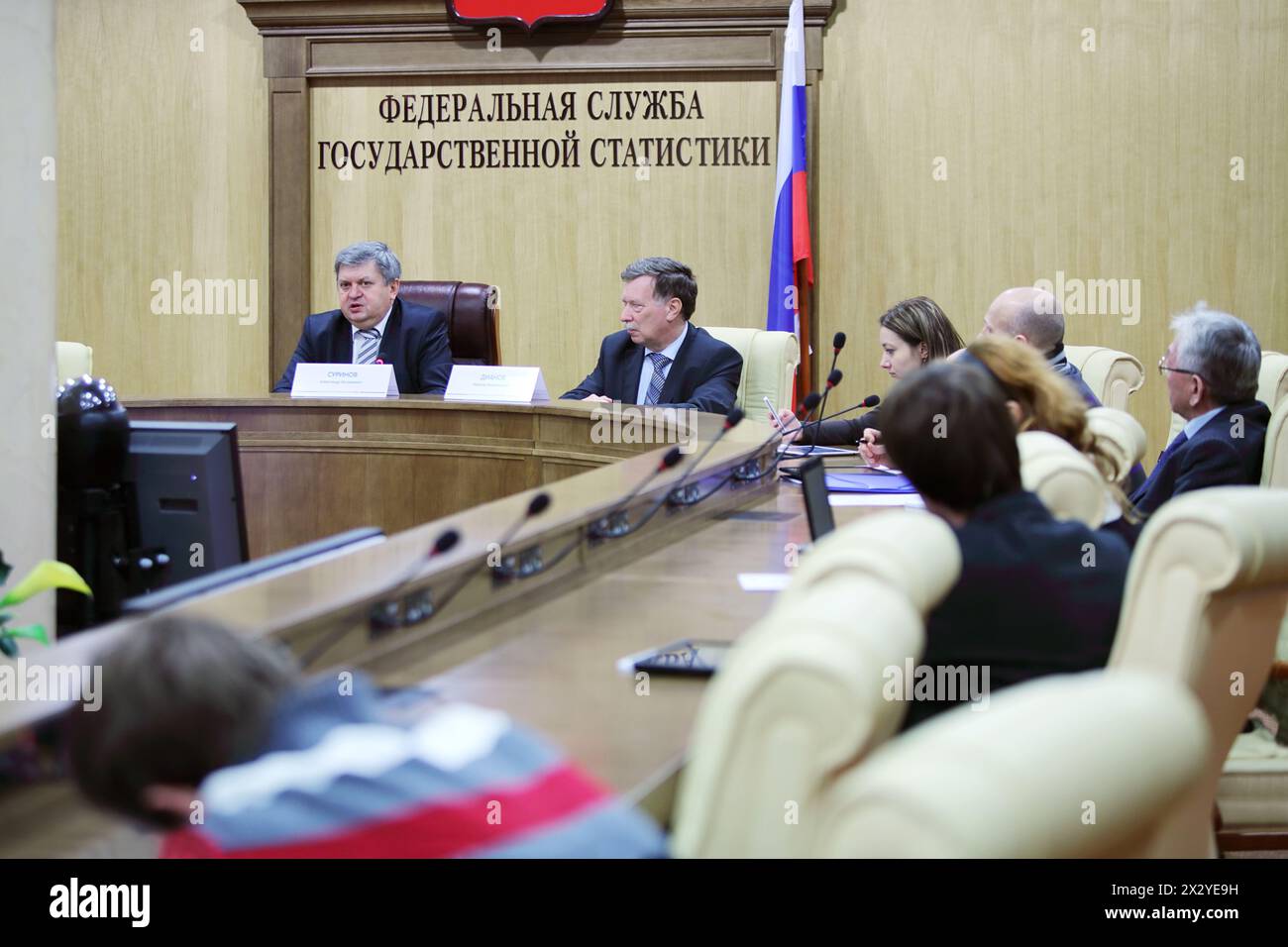 MOSCOU - NOVEMBRE 27 : le chef de Rosstat Alexander Surinov a déclaré à la conférence recensement national : expérience et perspectives dans les statistiques de l'État fédéral servi Banque D'Images