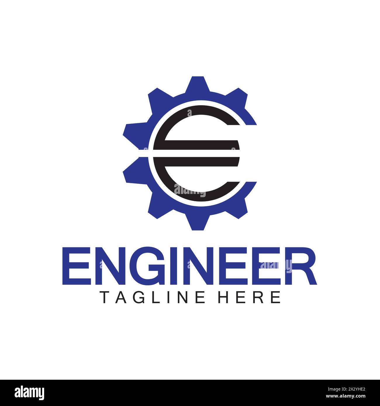 Conception de logo ingénieur, lettre E logo Gear, logo ingénieur avec lettre E et éléments Gear Illustration de Vecteur