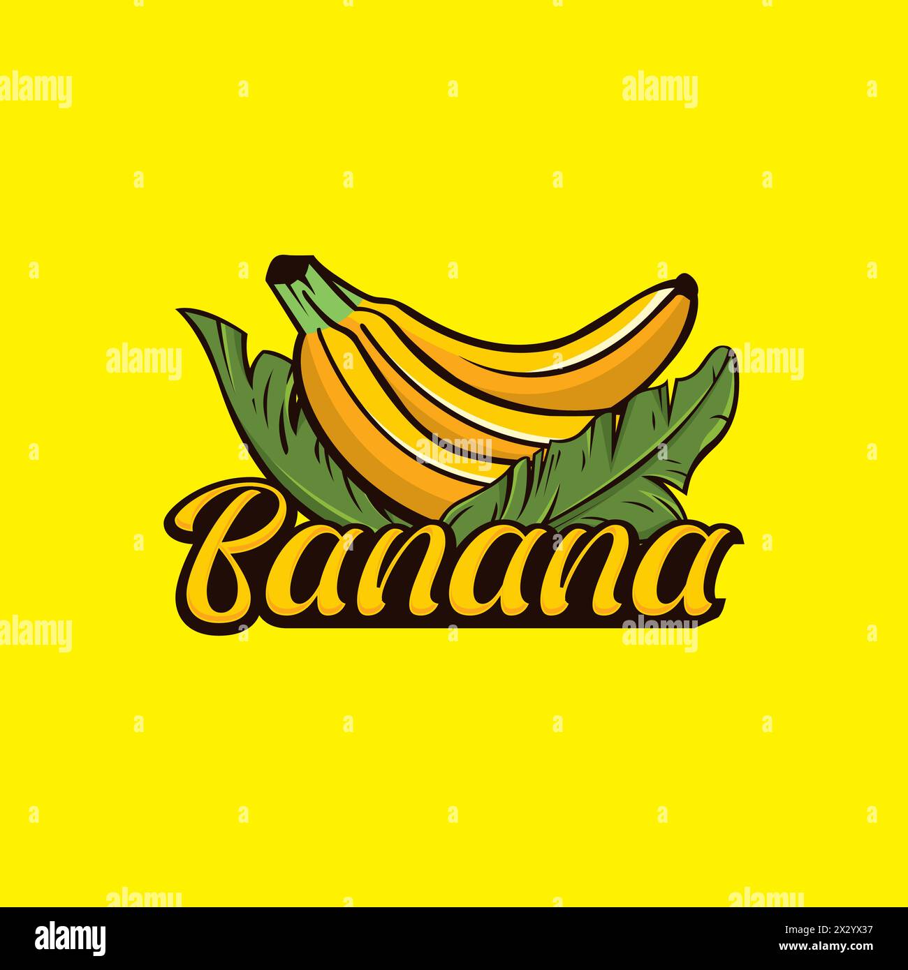 Banane illustration logo, icône de feuille de banane Design simple Illustration de Vecteur