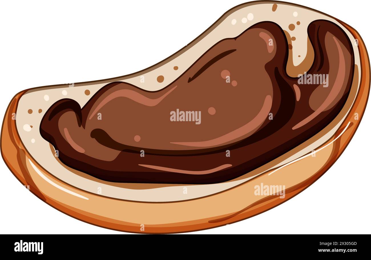 illustration vectorielle de dessin animé de confiture de pain grillé de fruits Illustration de Vecteur