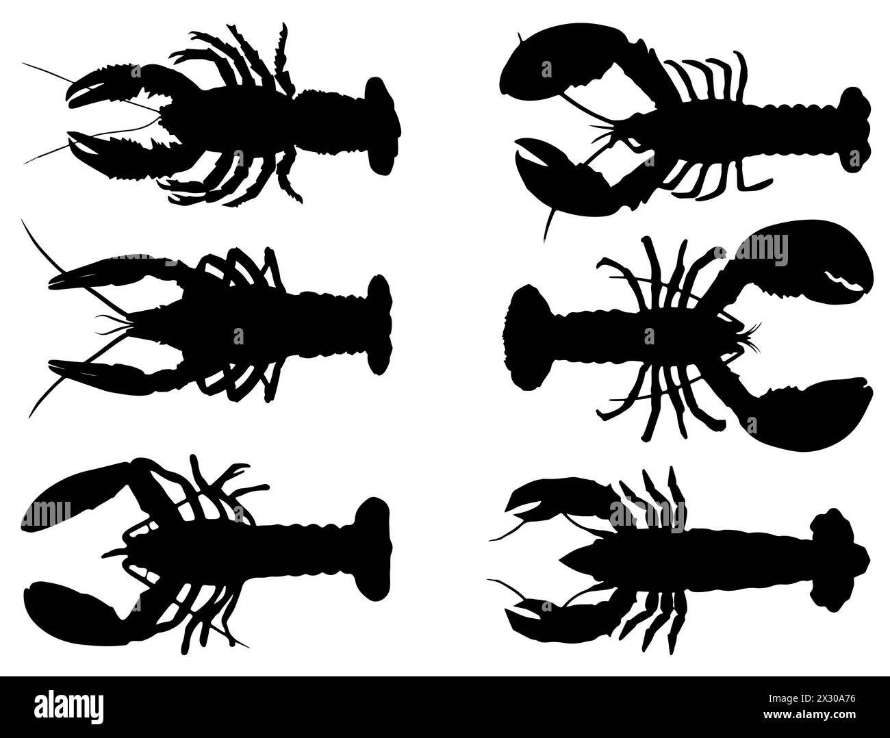 Art vectoriel de silhouette de homard Illustration de Vecteur