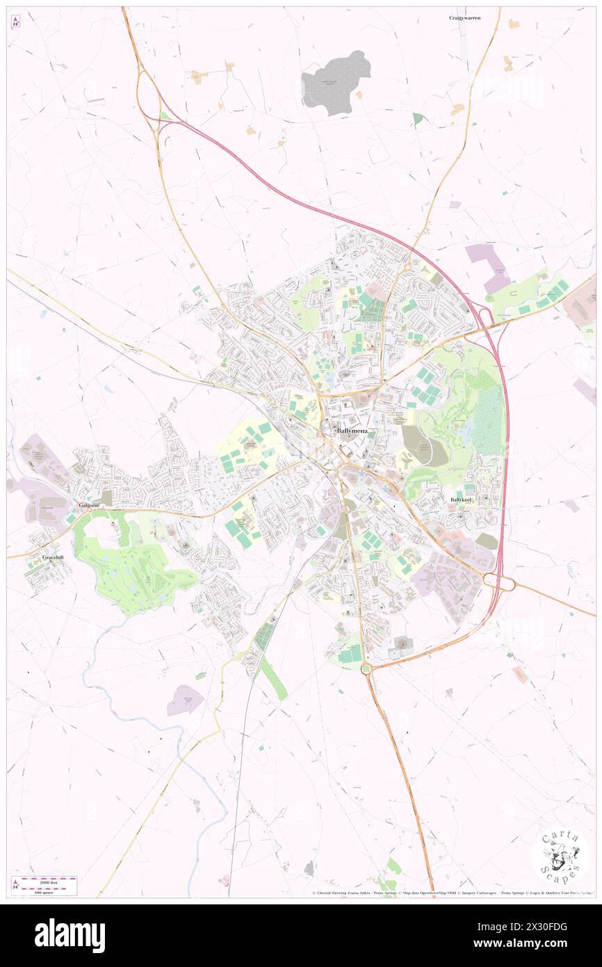 Ballymena Railway Station, Mid and East Antrim, GB, Royaume-Uni, Irlande du Nord, N 54 51' 51'', S 6 17' 4'', map, Cartascapes map publié en 2024. Explorez Cartascapes, une carte qui révèle la diversité des paysages, des cultures et des écosystèmes de la Terre. Voyage à travers le temps et l'espace, découvrir l'interconnexion du passé, du présent et de l'avenir de notre planète. Banque D'Images