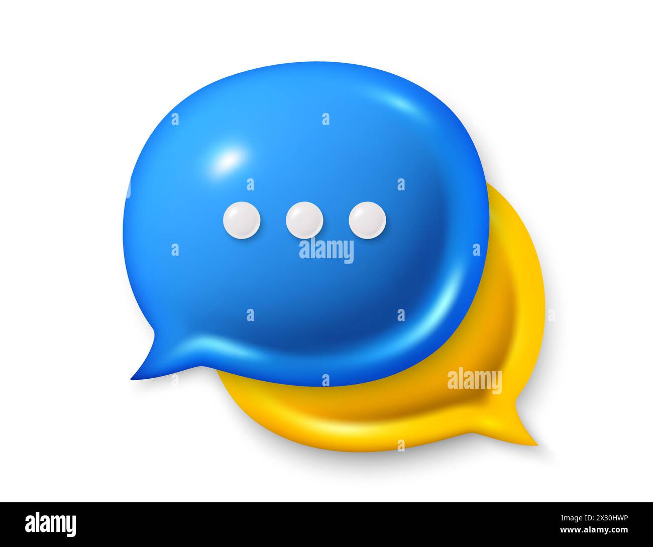 Icônes de bulle de conversation. Icônes de commentaire 3D. Talk, boîte de dialogue avec points de suspension. Bannière de dialogue de médias sociaux. Vecteur Illustration de Vecteur