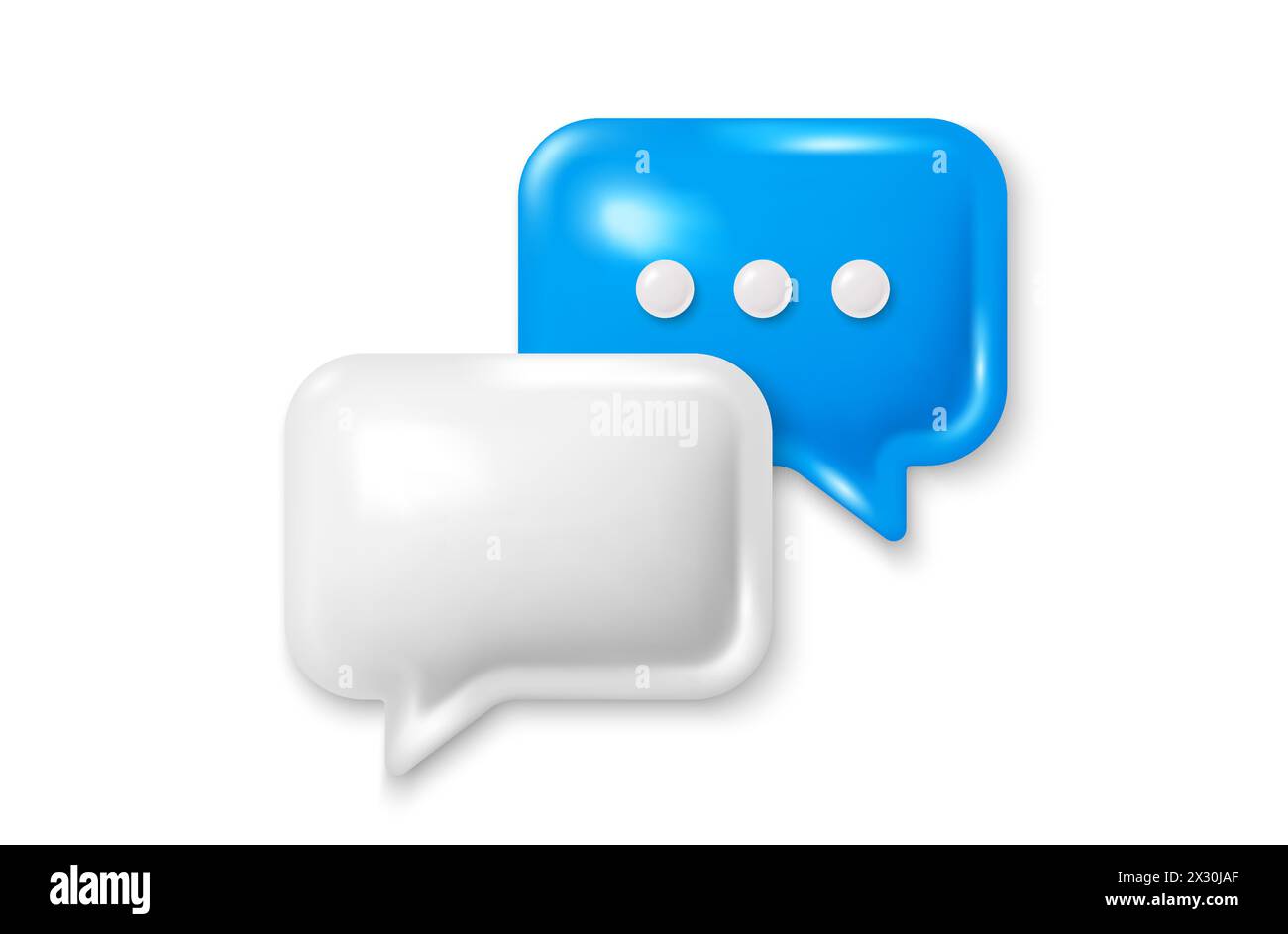 Icône de bulle de dialogue 3D. Commentaire de chat avec icône de points de suspension. Boîte de message de conversation. Bannière de dialogue de médias sociaux. Vecteur Illustration de Vecteur