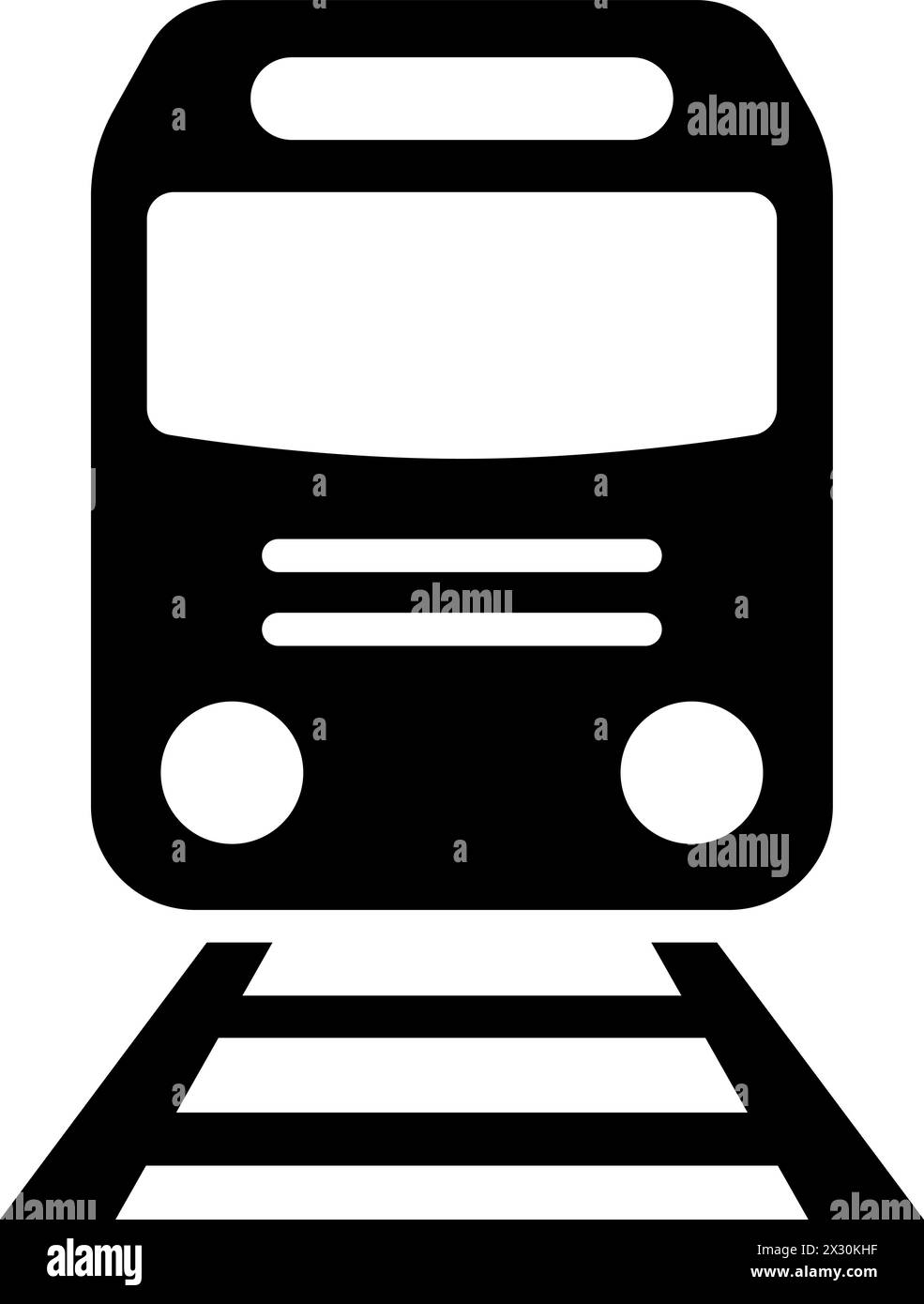 Icône de train plat comme symbole pour la conception de page Web de transport de passagers Illustration de Vecteur