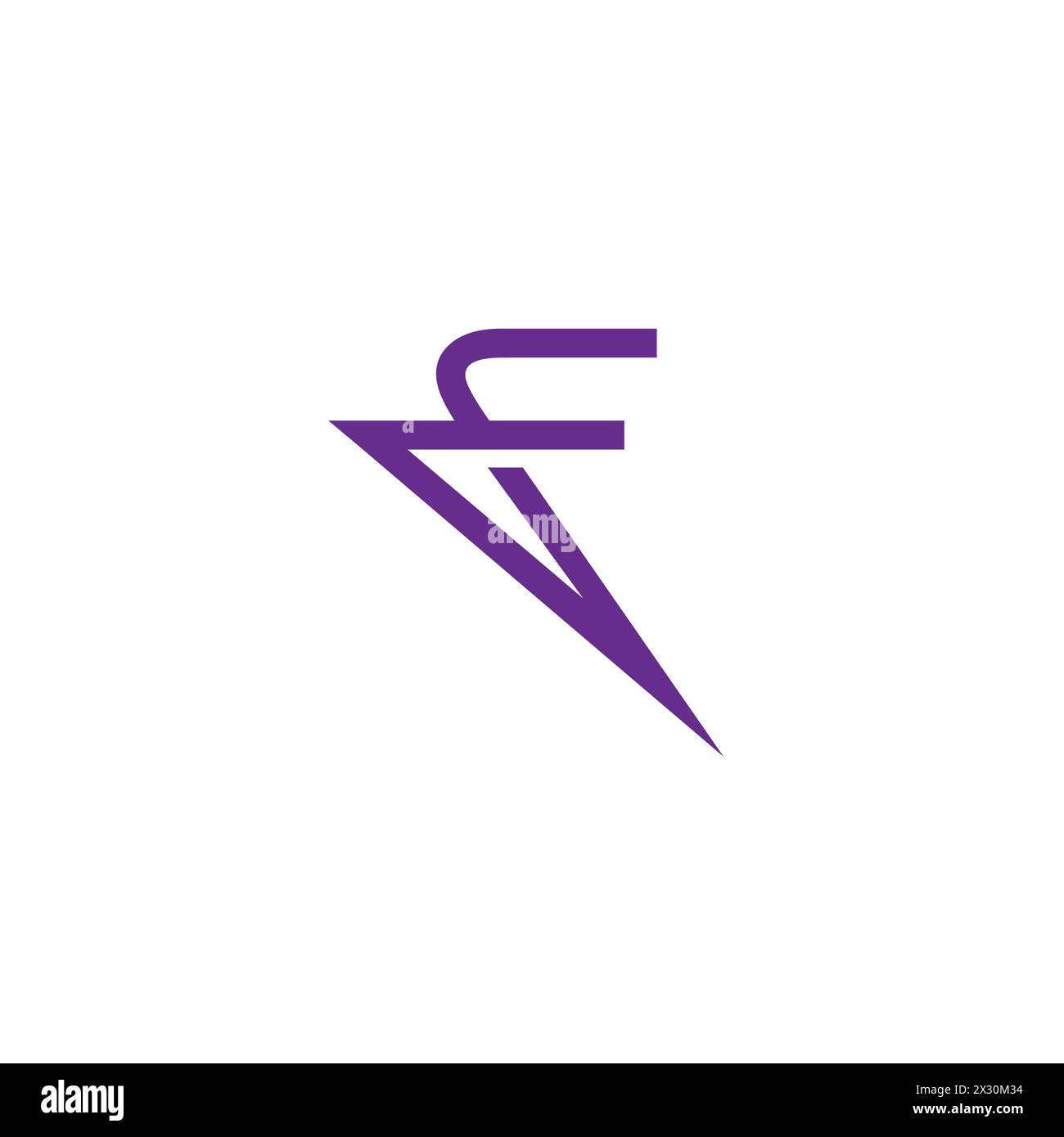 Logo F Line simple. Logo lettre F. Illustration de Vecteur