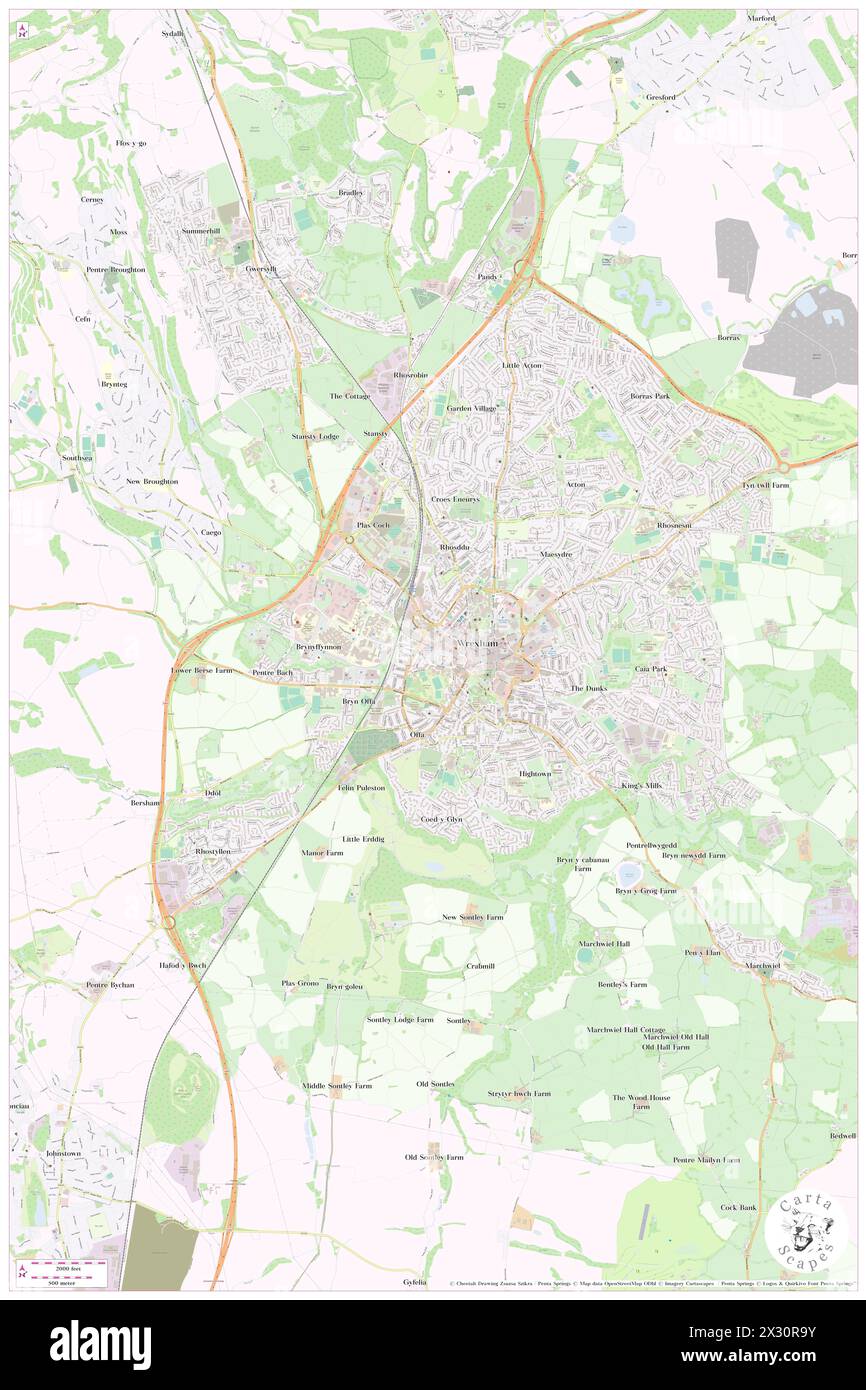 Wrexham Central Railway Station, Wrexham, GB, Royaume-Uni, pays de Galles, n 53 2' 45'', S 2 59' 56'', carte, Cartascapes carte publiée en 2024. Explorez Cartascapes, une carte qui révèle la diversité des paysages, des cultures et des écosystèmes de la Terre. Voyage à travers le temps et l'espace, découvrir l'interconnexion du passé, du présent et de l'avenir de notre planète. Banque D'Images