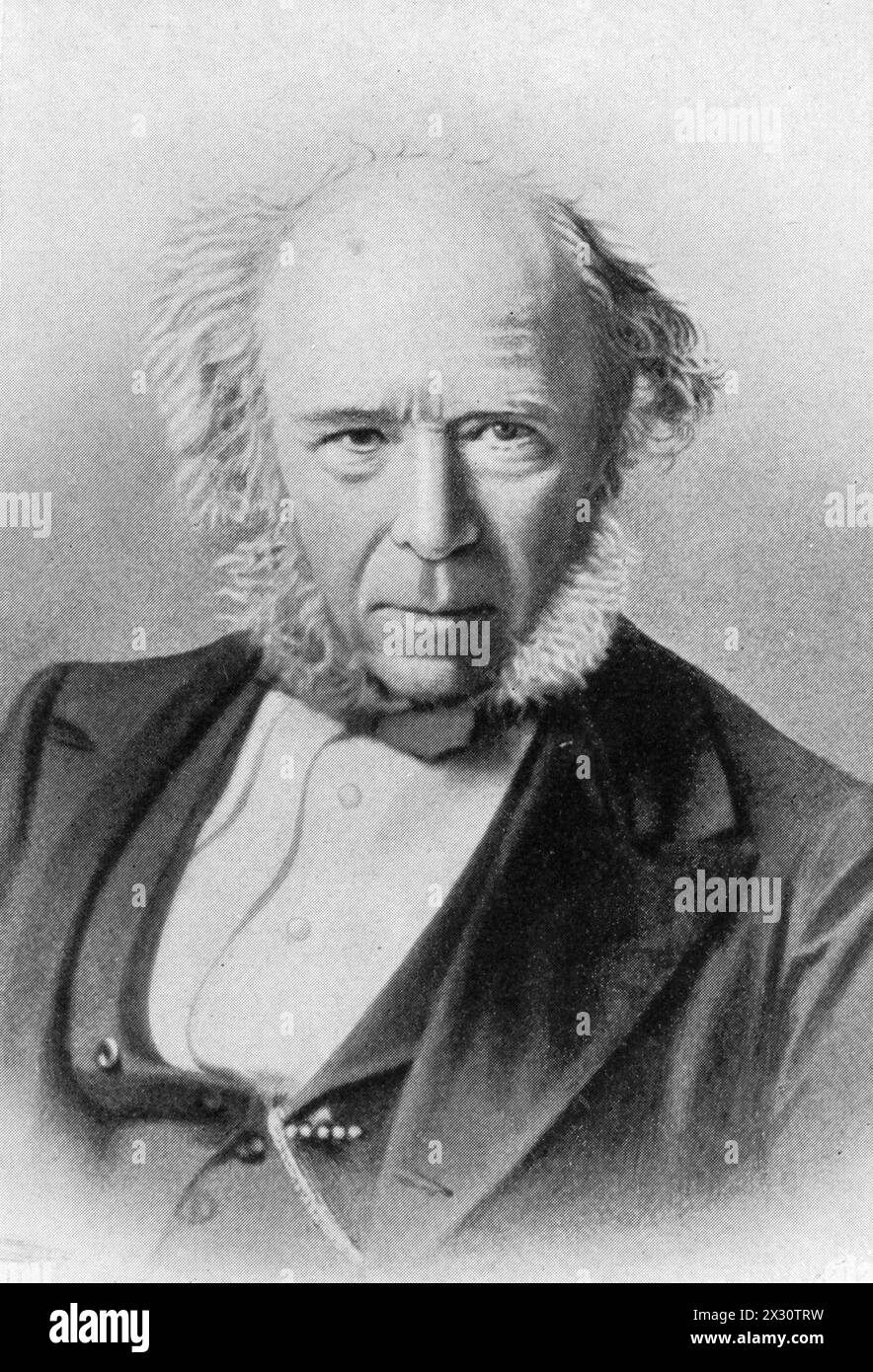 Spencer, Herbert, 27.4.1820 - 8.12.1903, philosophe britannique, tirage d'après photographie, ADDITIONAL-RIGHTS-CLEARANCE-INFO-NOT-AVAILABLE Banque D'Images