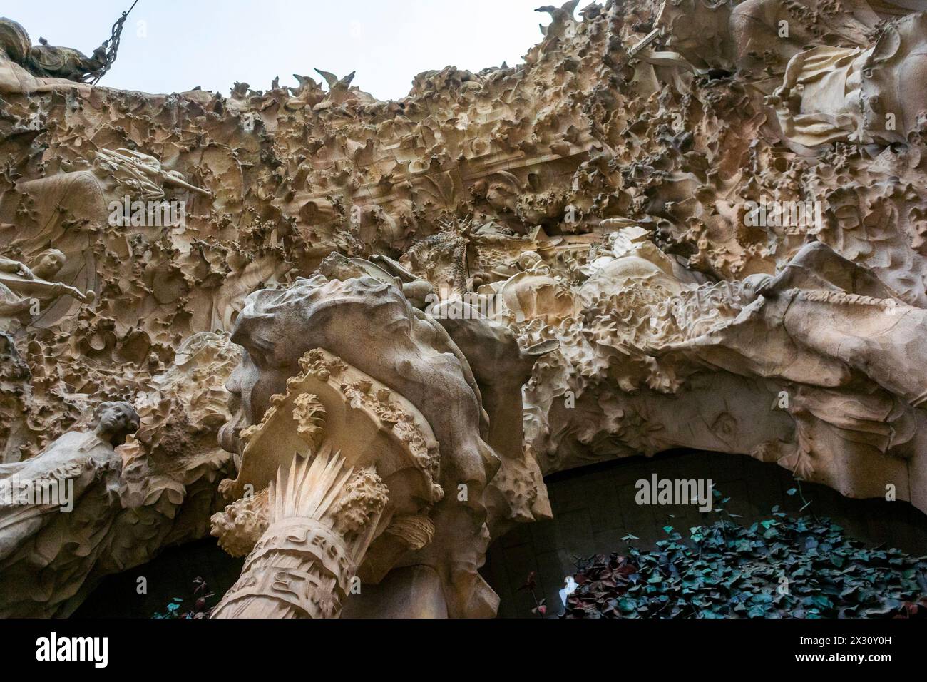 Barcelone, Espagne, gros plan, détail architectural, Art, célèbre monument historique espagnol, cathédrale, barcelone sagrada familia à l'extérieur Banque D'Images